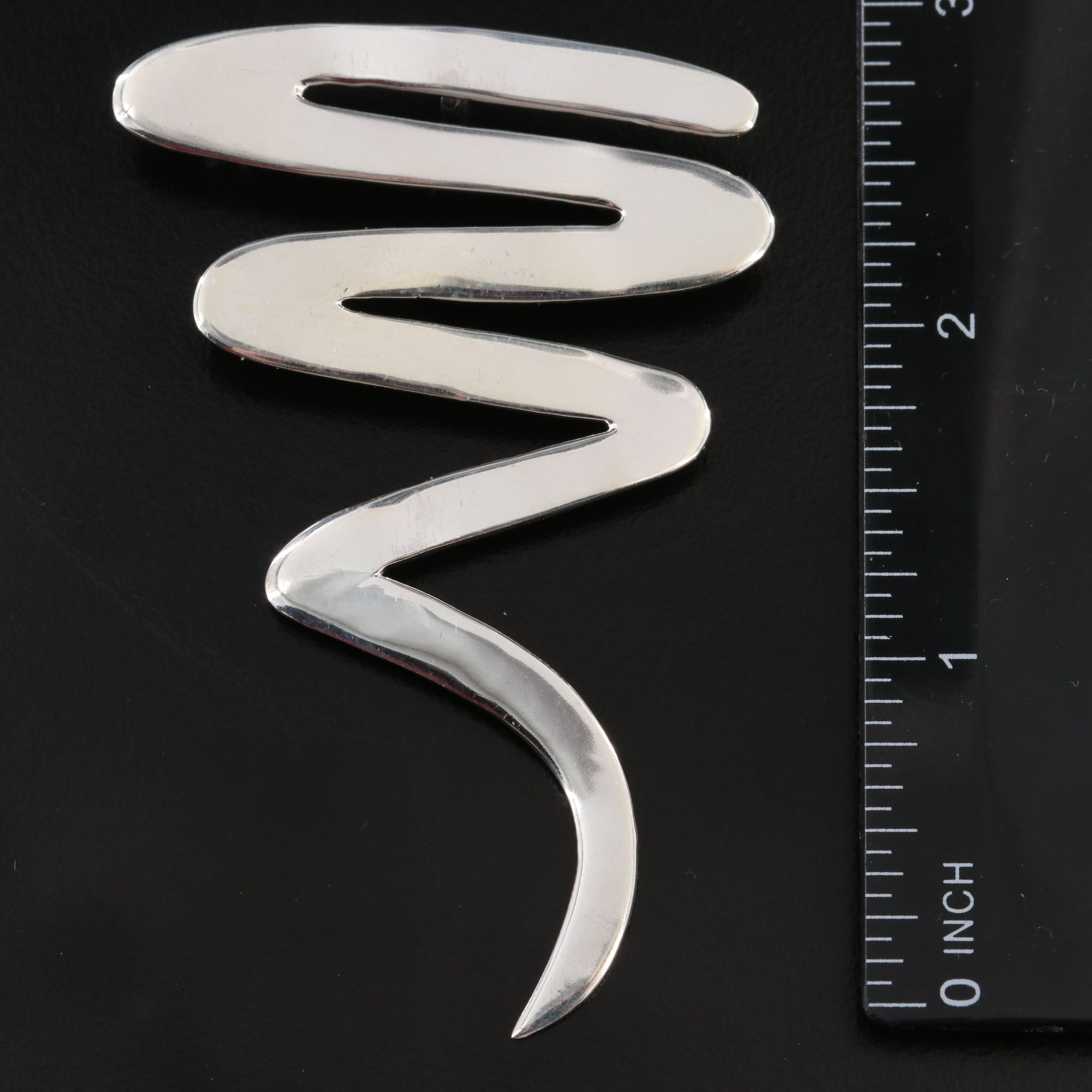 Sterling Zig-Zag Converter Brooch