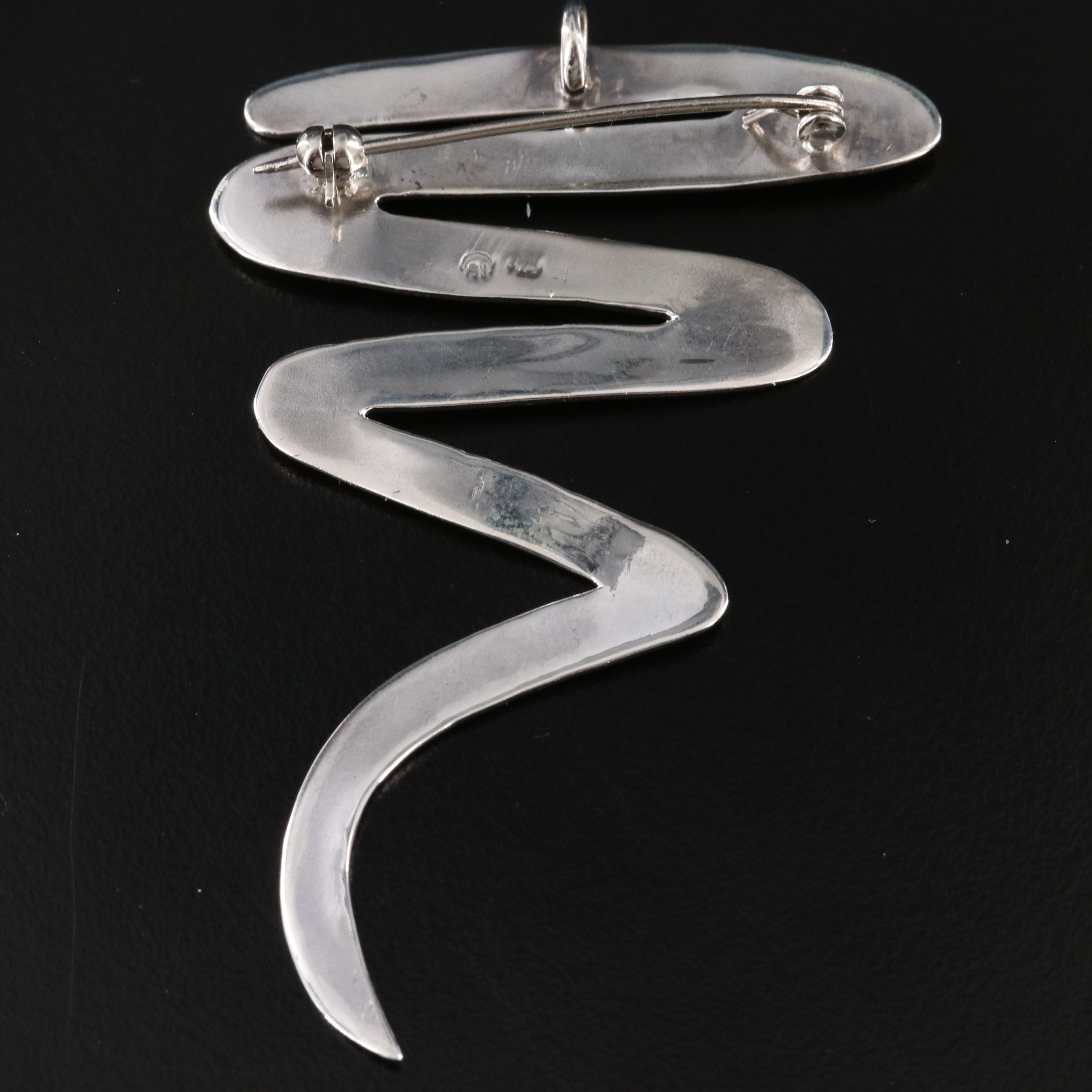 Sterling Zig-Zag Converter Brooch