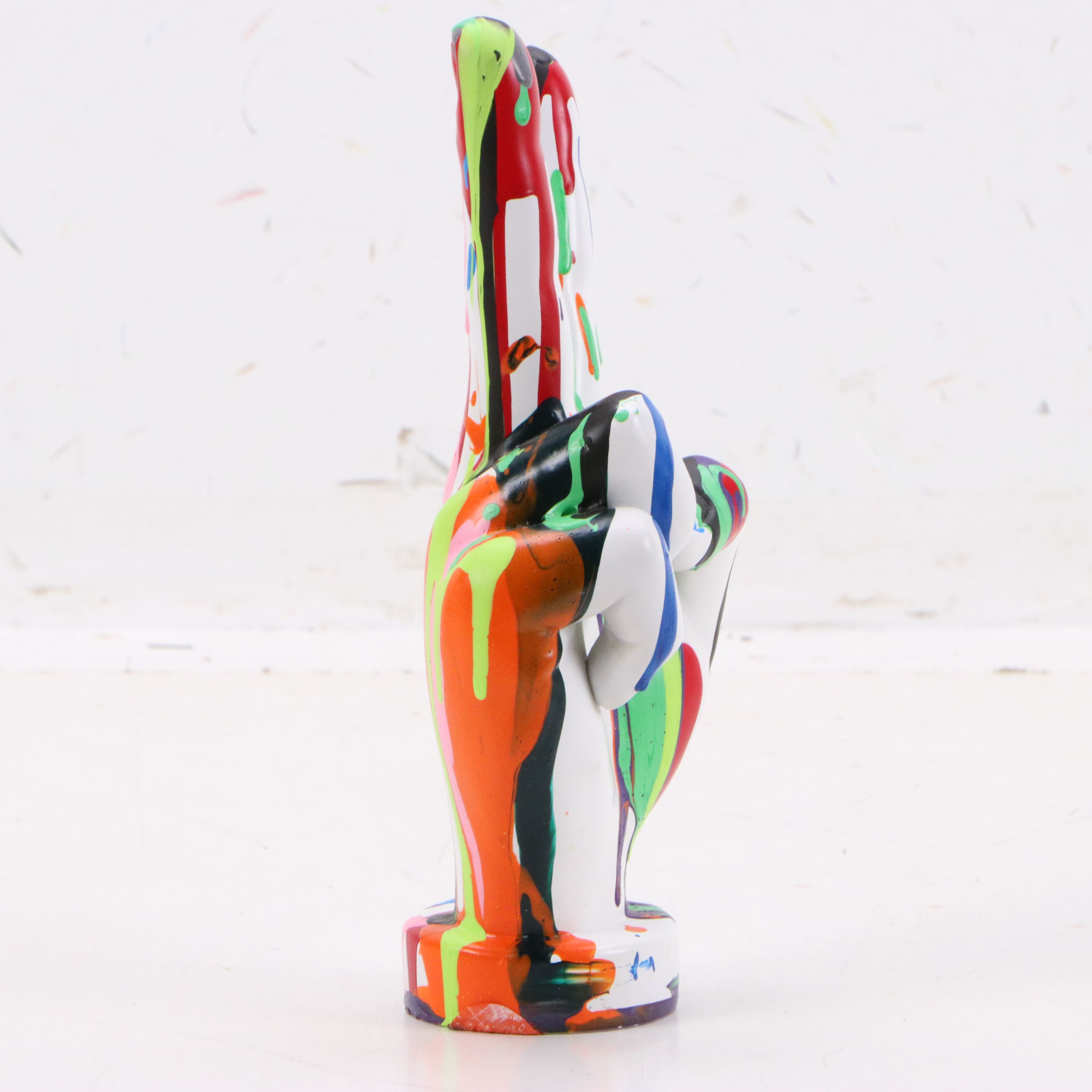 Pair of Ceramic Graffiti Peace Hand Sculpture, 21st Century