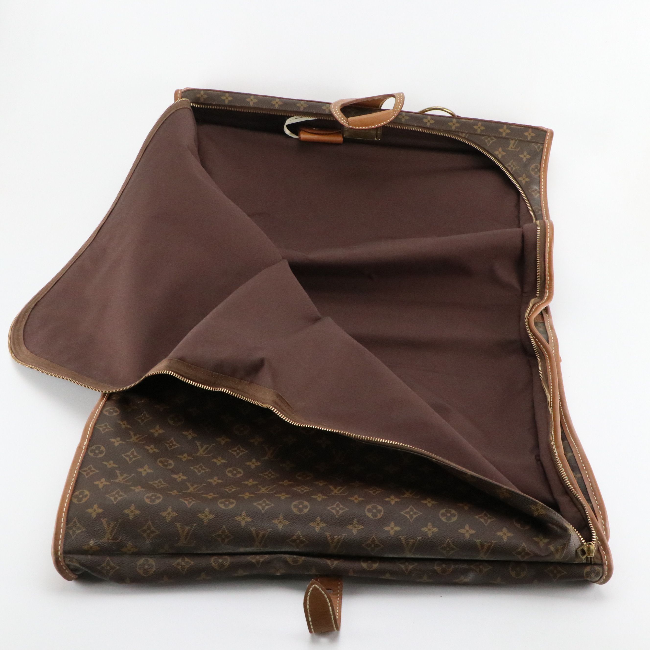 Louis Vuitton 24" and 26" Soft Monogram Suitcases and French Company Garment Bag
