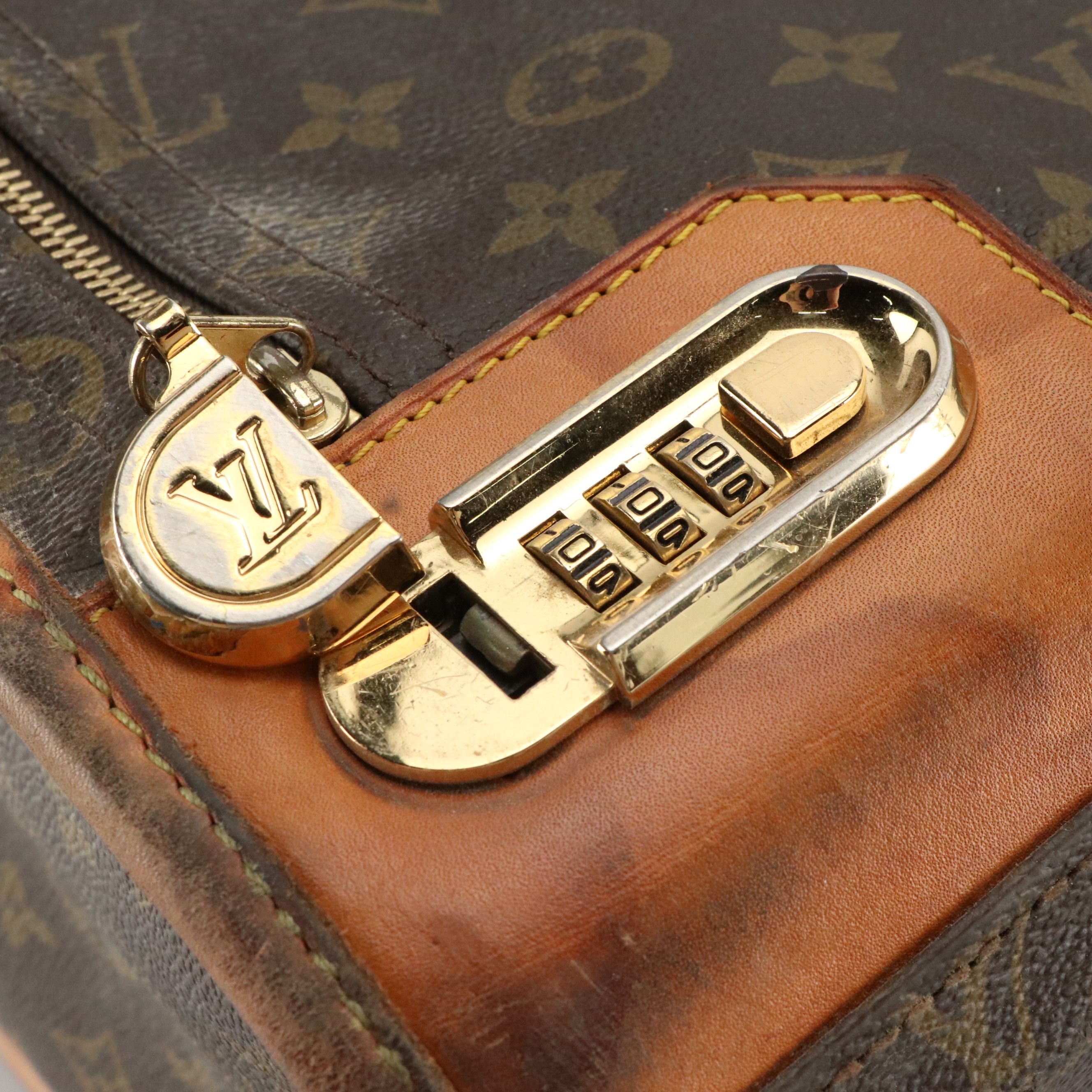 Louis Vuitton 24" and 26" Soft Monogram Suitcases and French Company Garment Bag