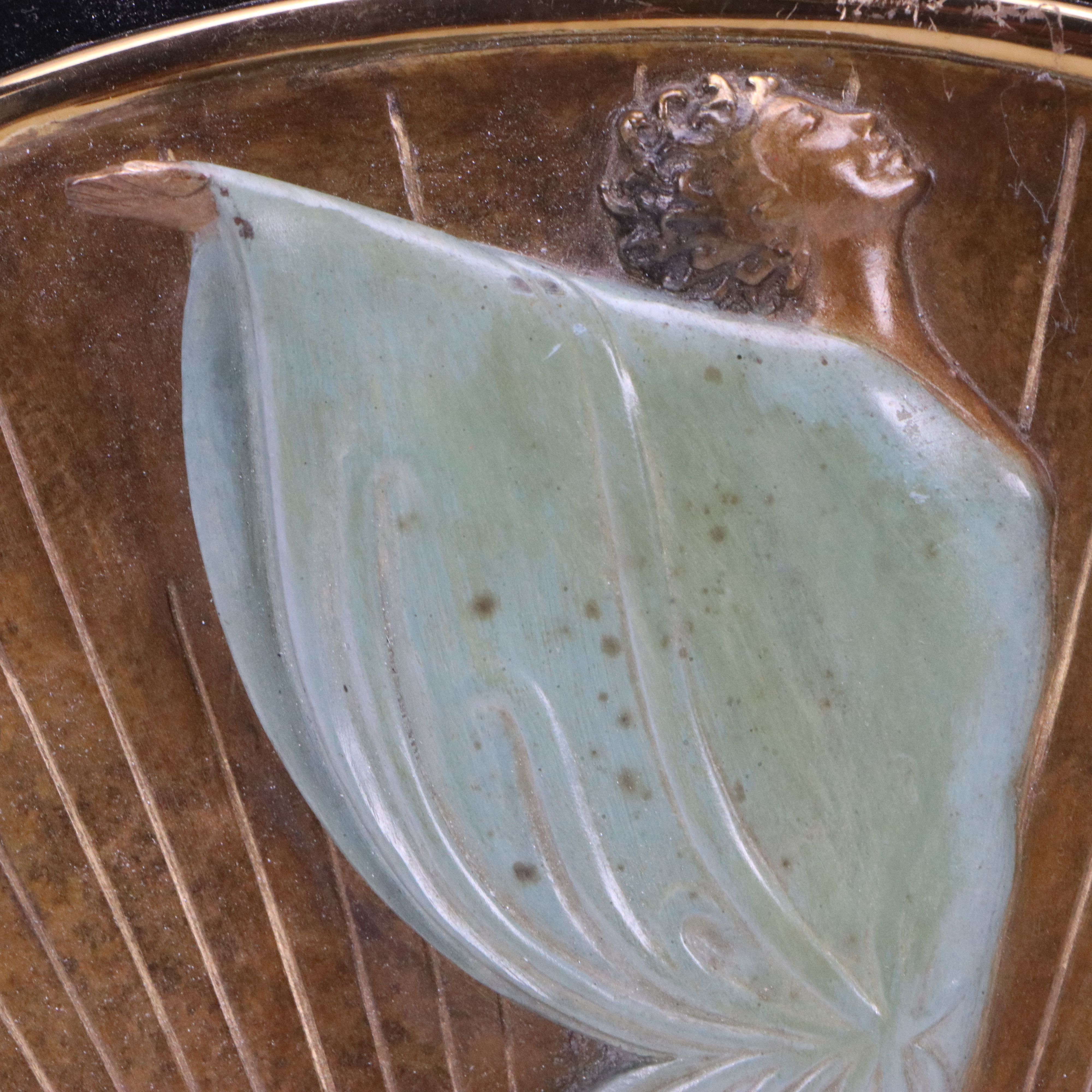 Erté Patinated Bronze Sculptural Mirror "Transcendence," 1984