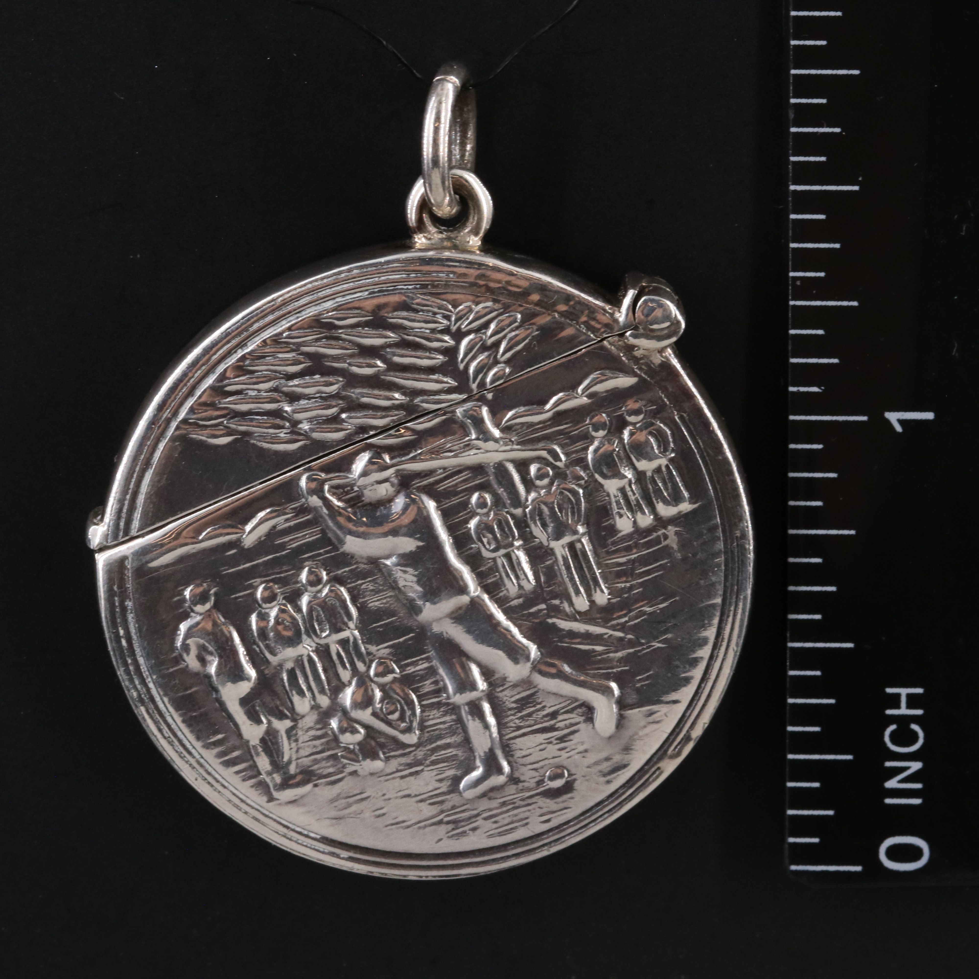 Vintage Sterling Golf Themed Match Case Pendant