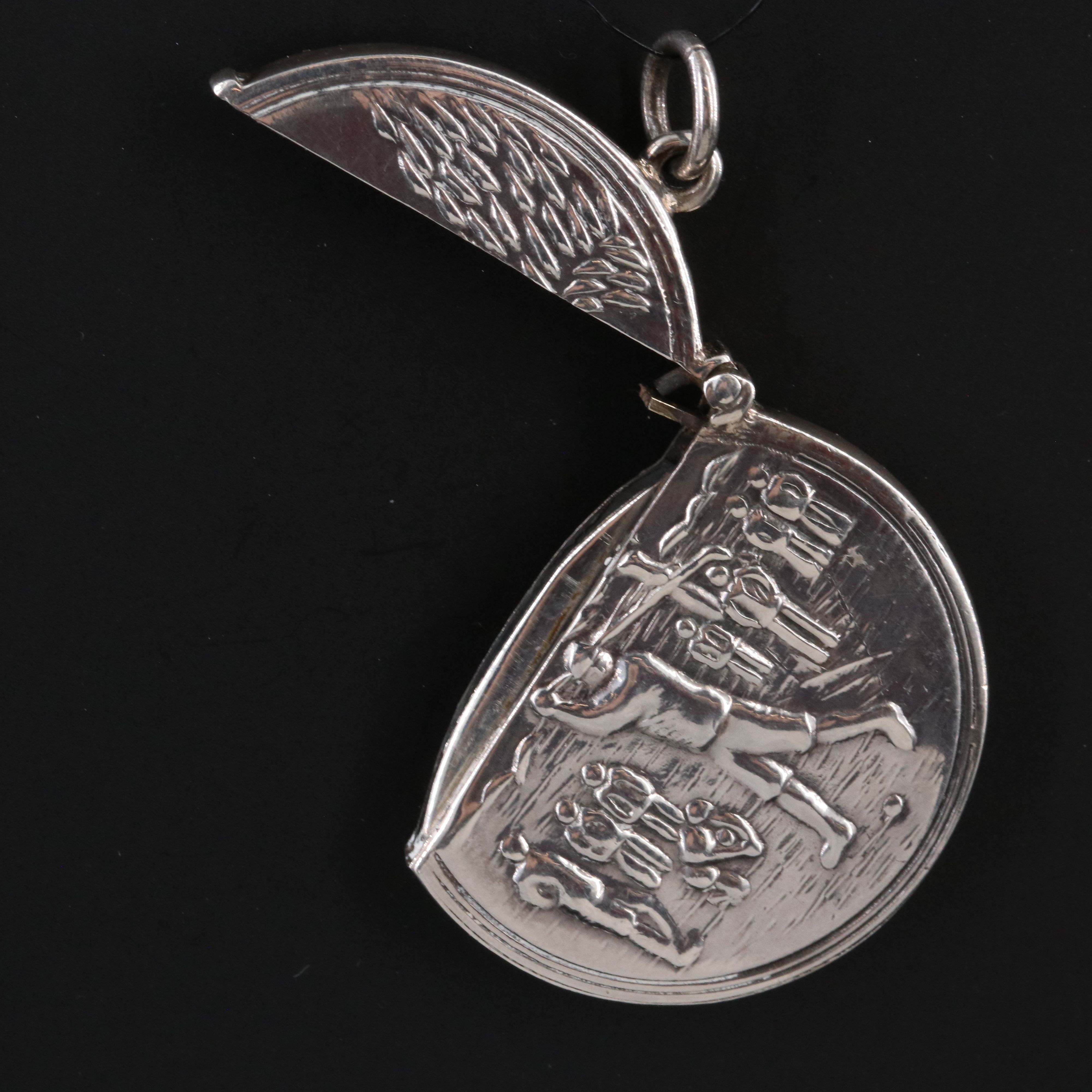 Vintage Sterling Golf Themed Match Case Pendant