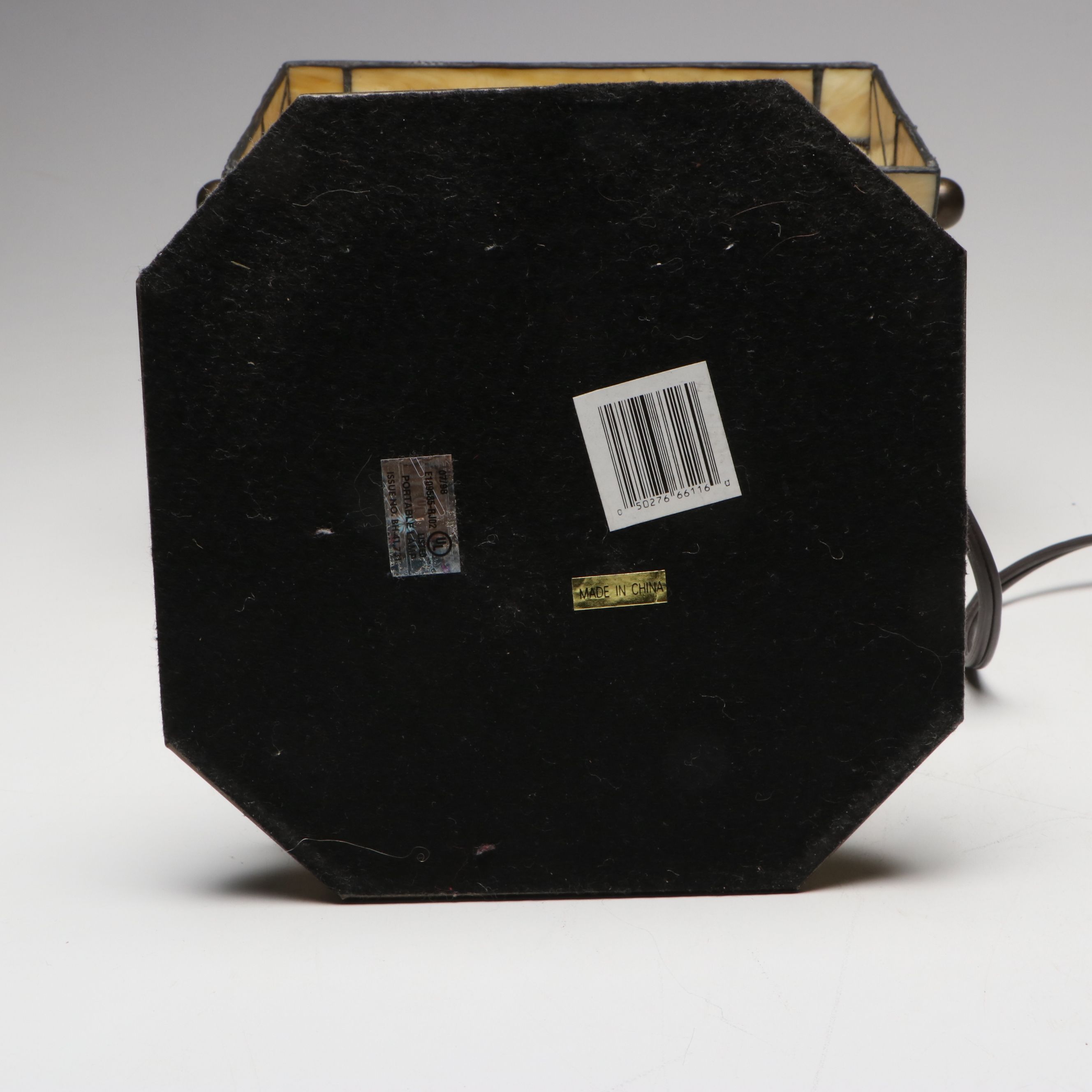 Bronze and Slag Glass Desk Lamp with Rococo Style United Electric Mantel Clock