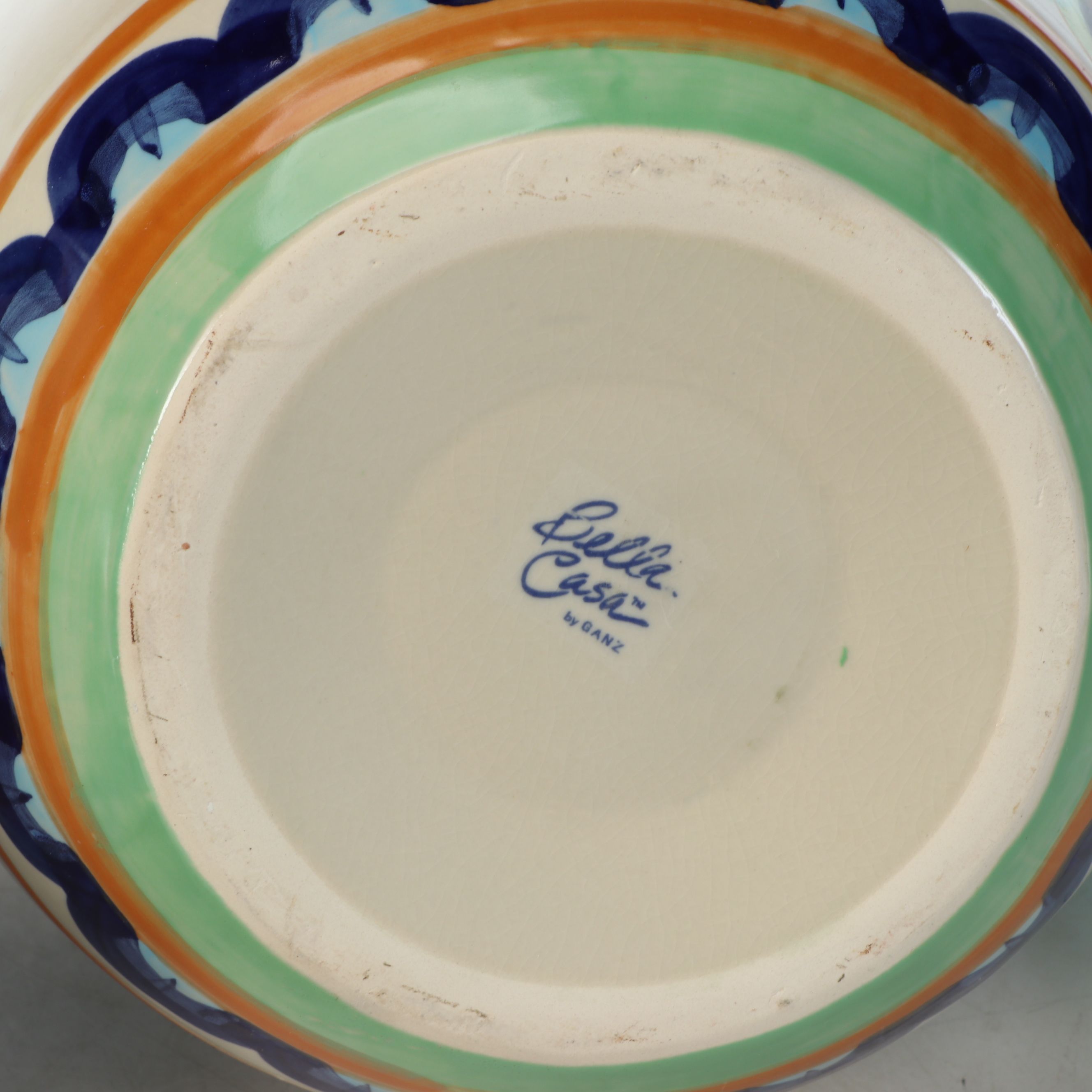 Bella Casa by Ganz Floral Ceramic Pitcher with Other Majolica Style Amphora Vase