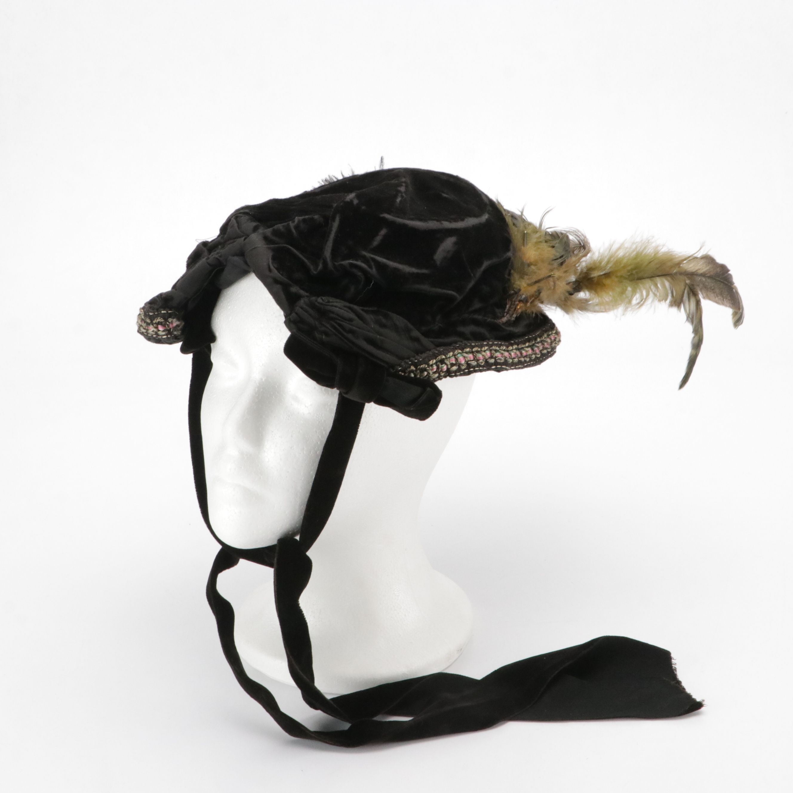 Vintage Wessel Millinery Mourning Hat, Other Folding Fans, Scarf, Comb and More