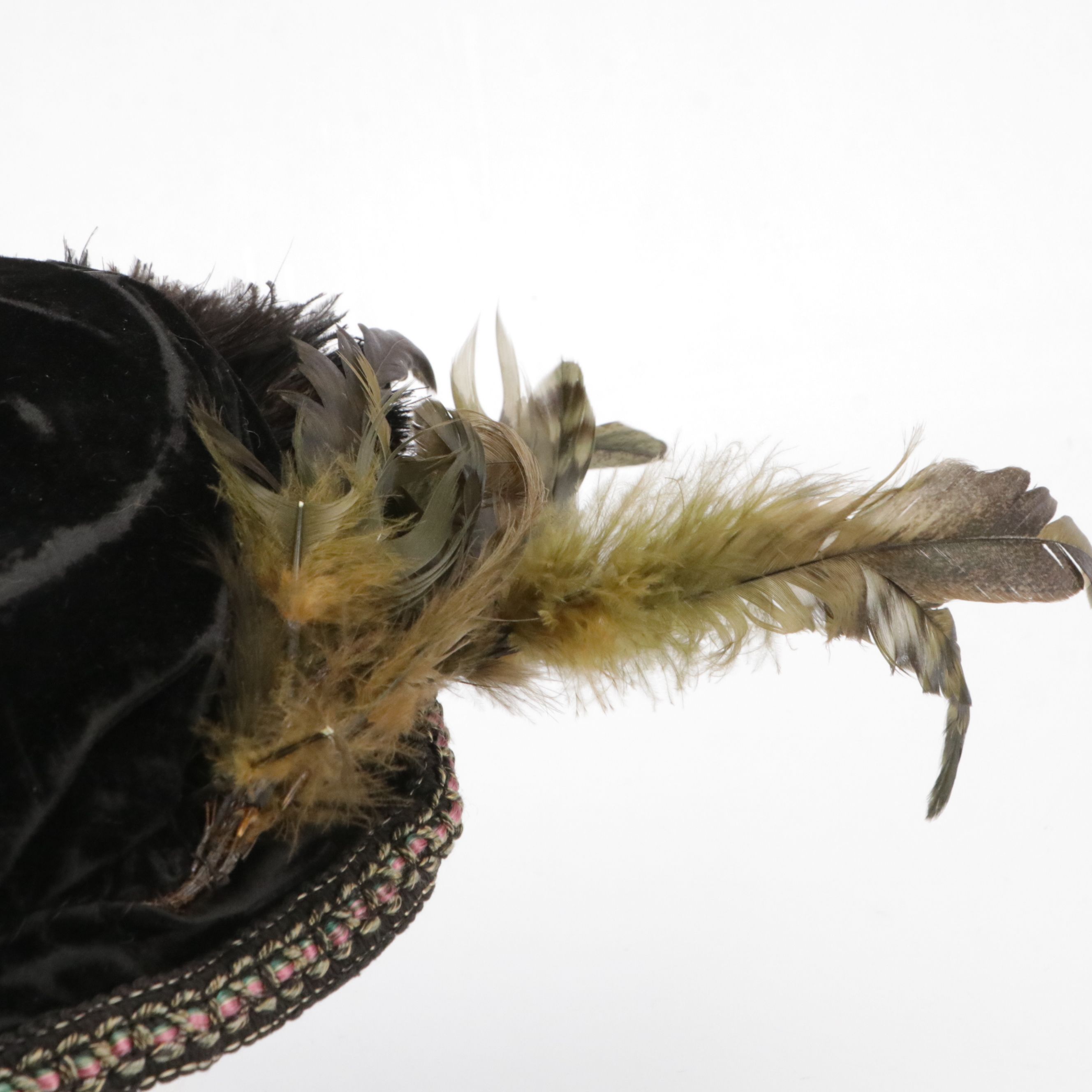 Vintage Wessel Millinery Mourning Hat, Other Folding Fans, Scarf, Comb and More