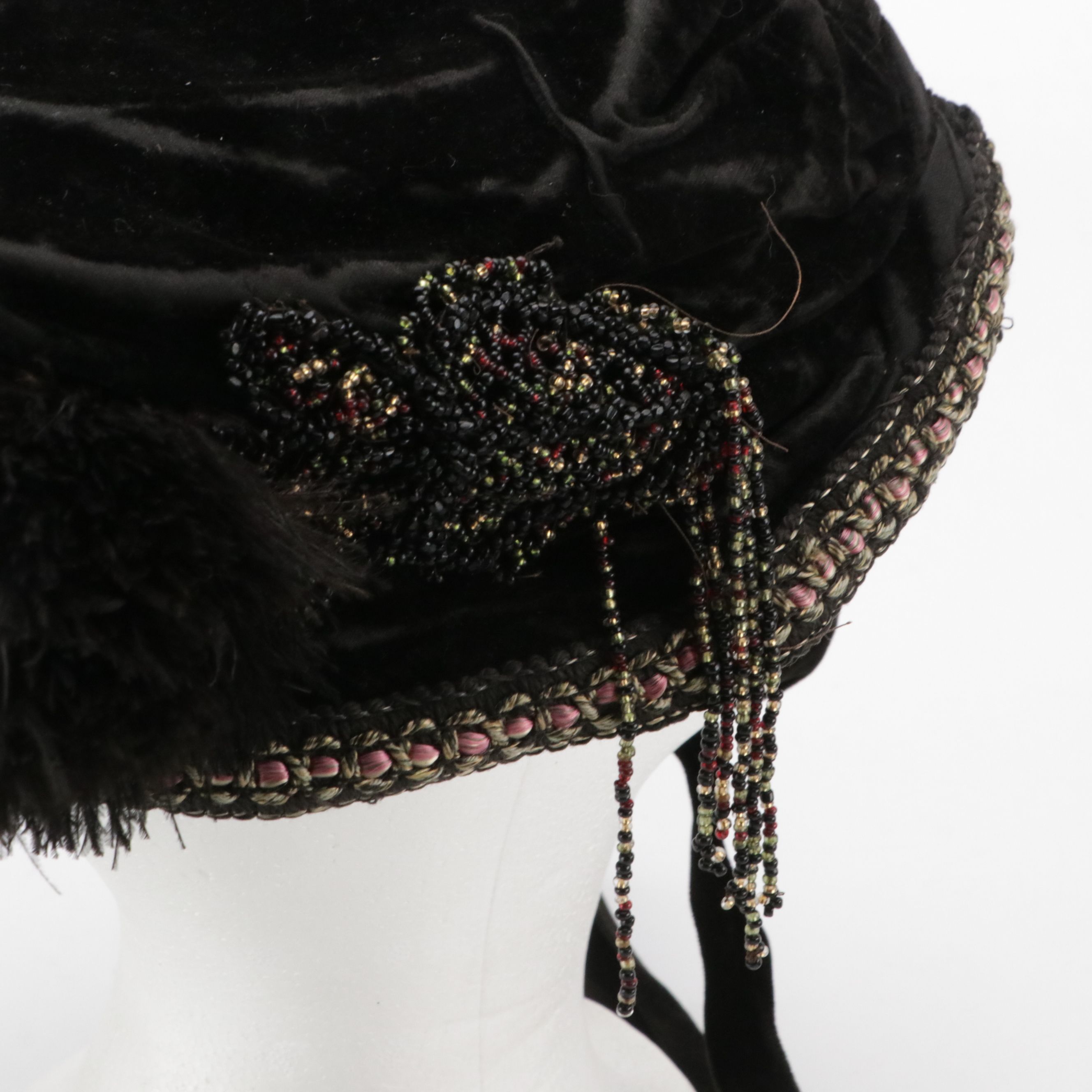 Vintage Wessel Millinery Mourning Hat, Other Folding Fans, Scarf, Comb and More