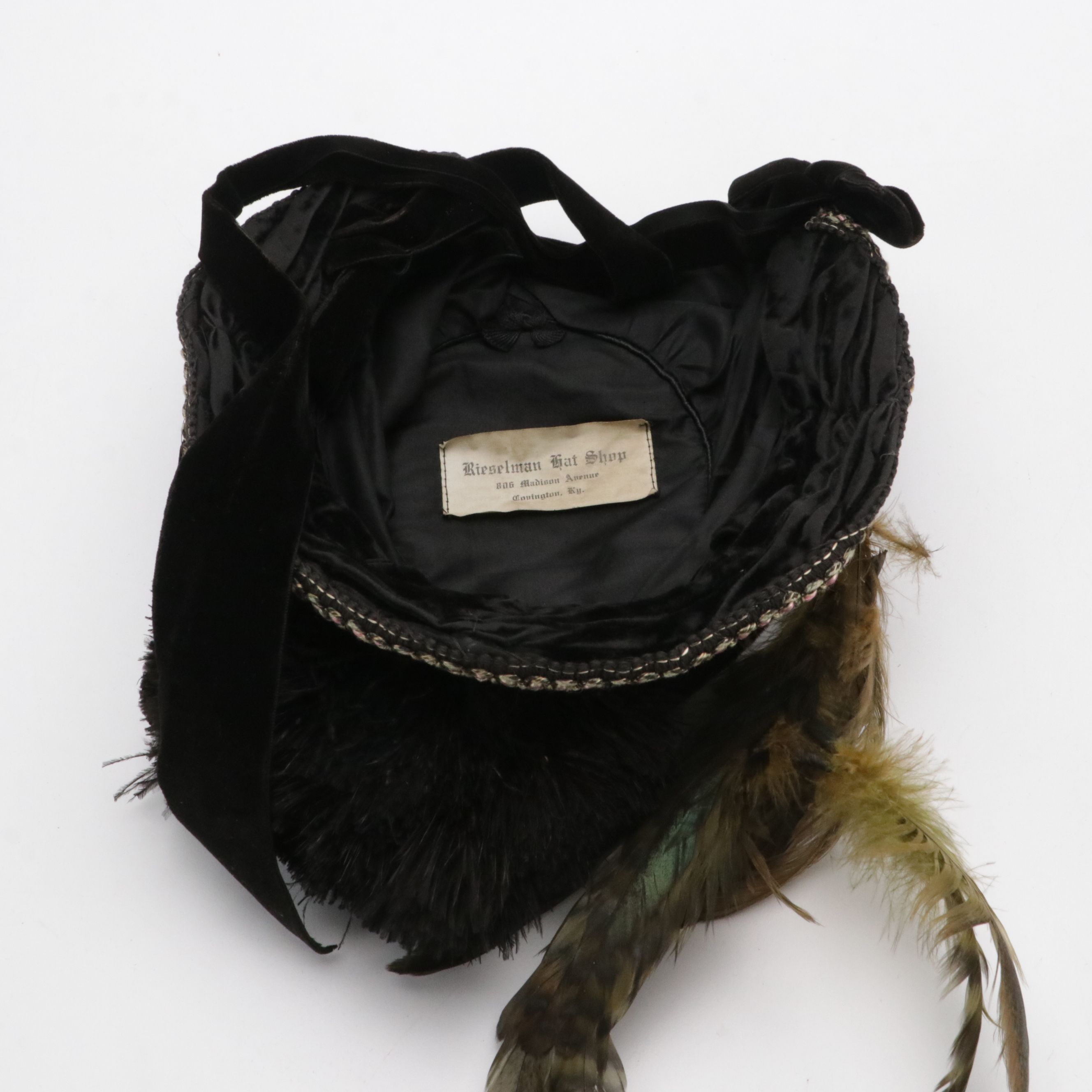 Vintage Wessel Millinery Mourning Hat, Other Folding Fans, Scarf, Comb and More