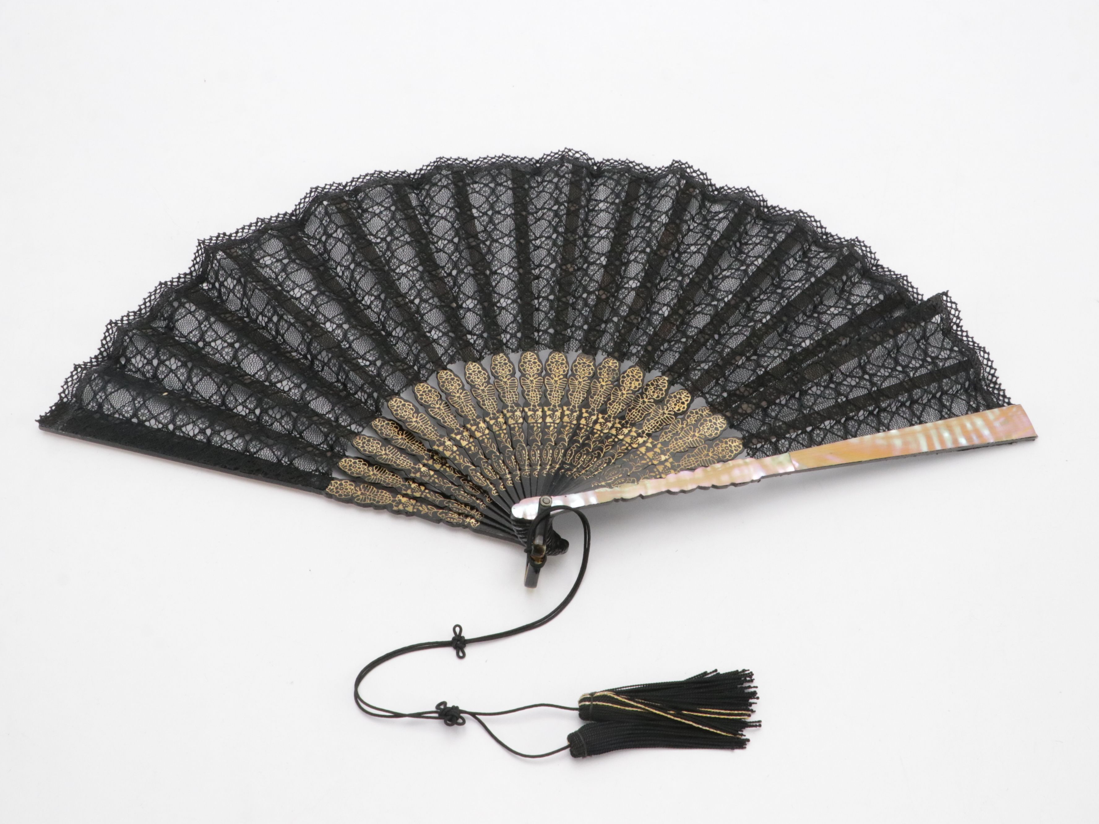 Vintage Wessel Millinery Mourning Hat, Other Folding Fans, Scarf, Comb and More