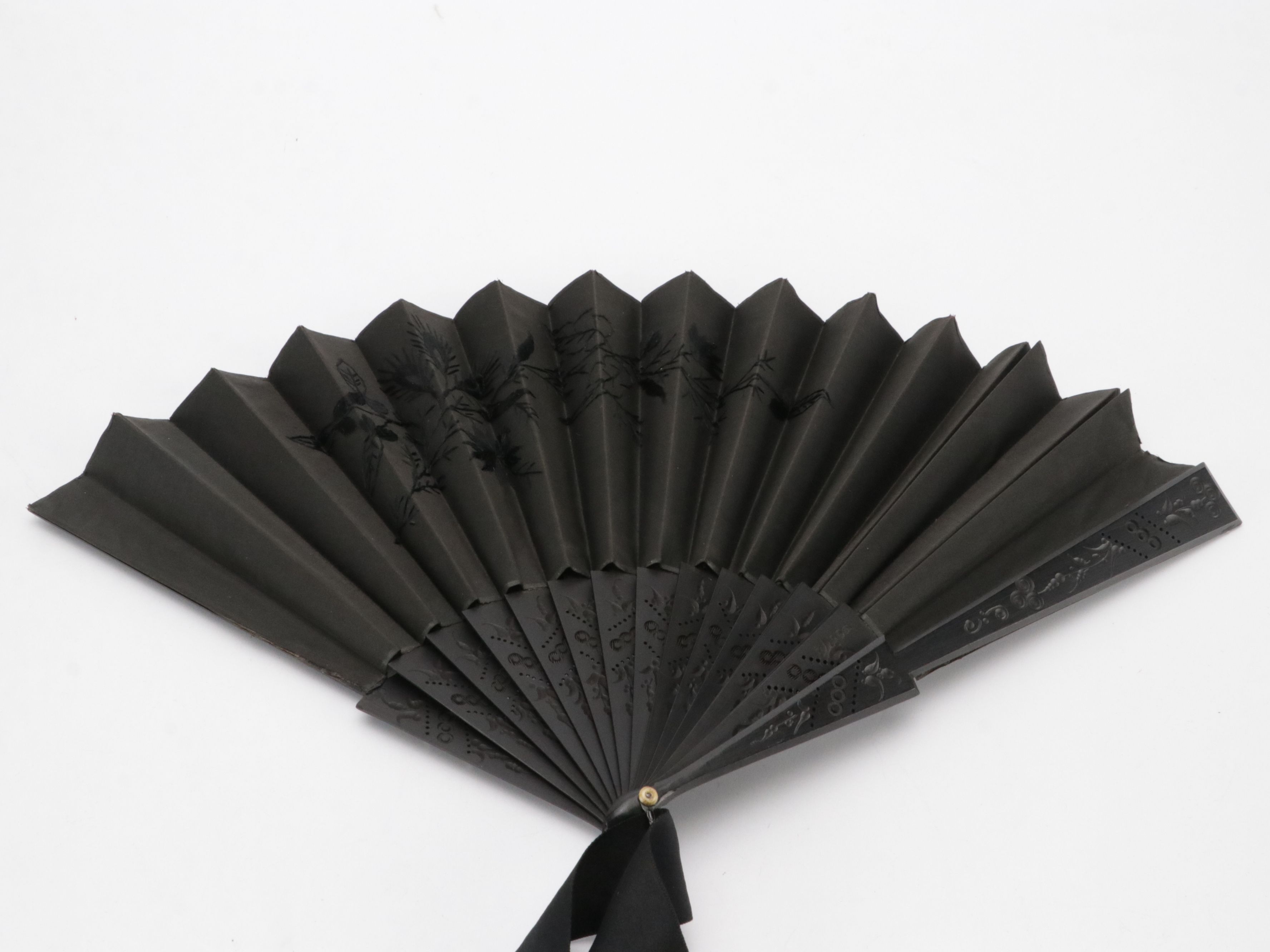 Vintage Wessel Millinery Mourning Hat, Other Folding Fans, Scarf, Comb and More