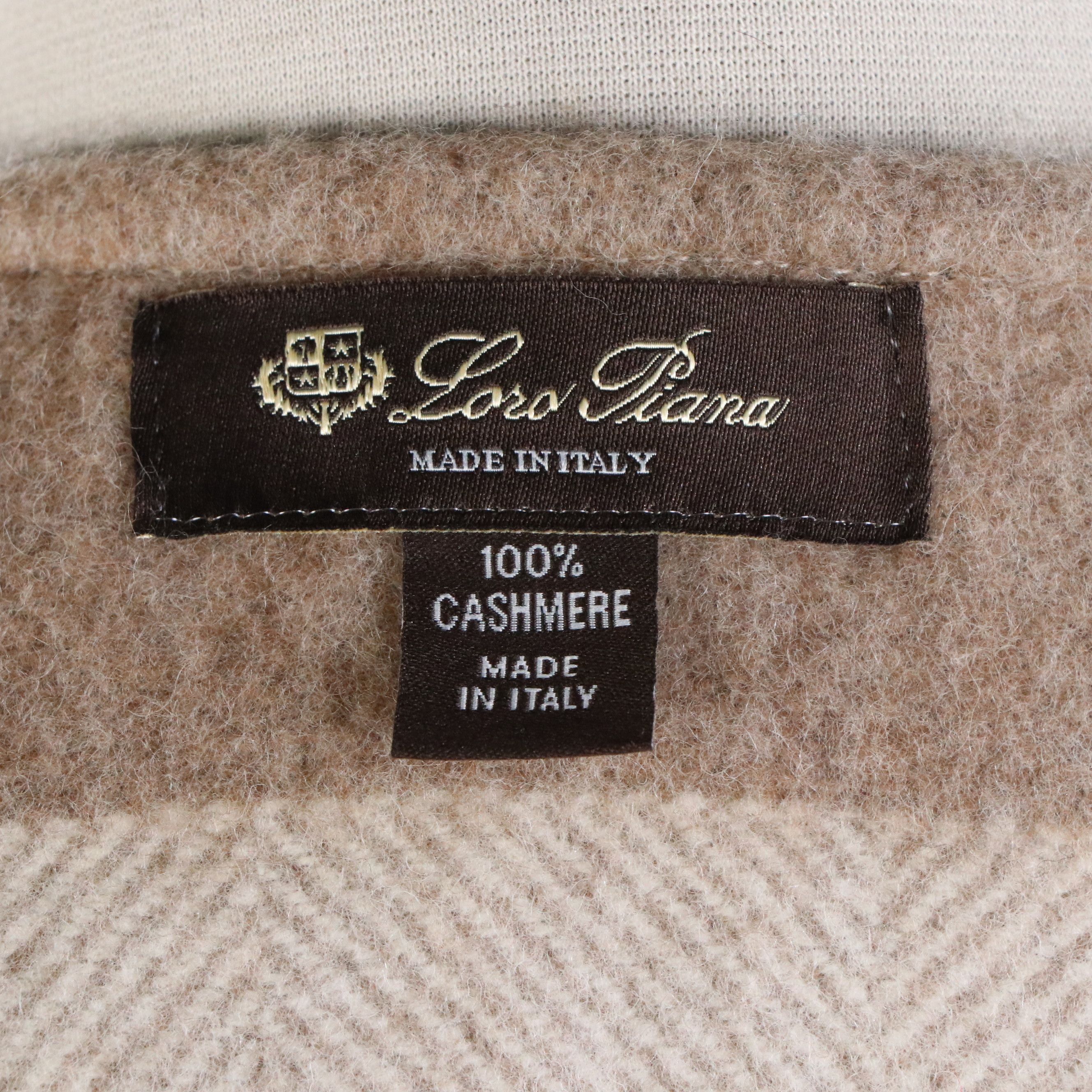 Loro Piana Fringed Shawl in Neutral Plaid Cashmere