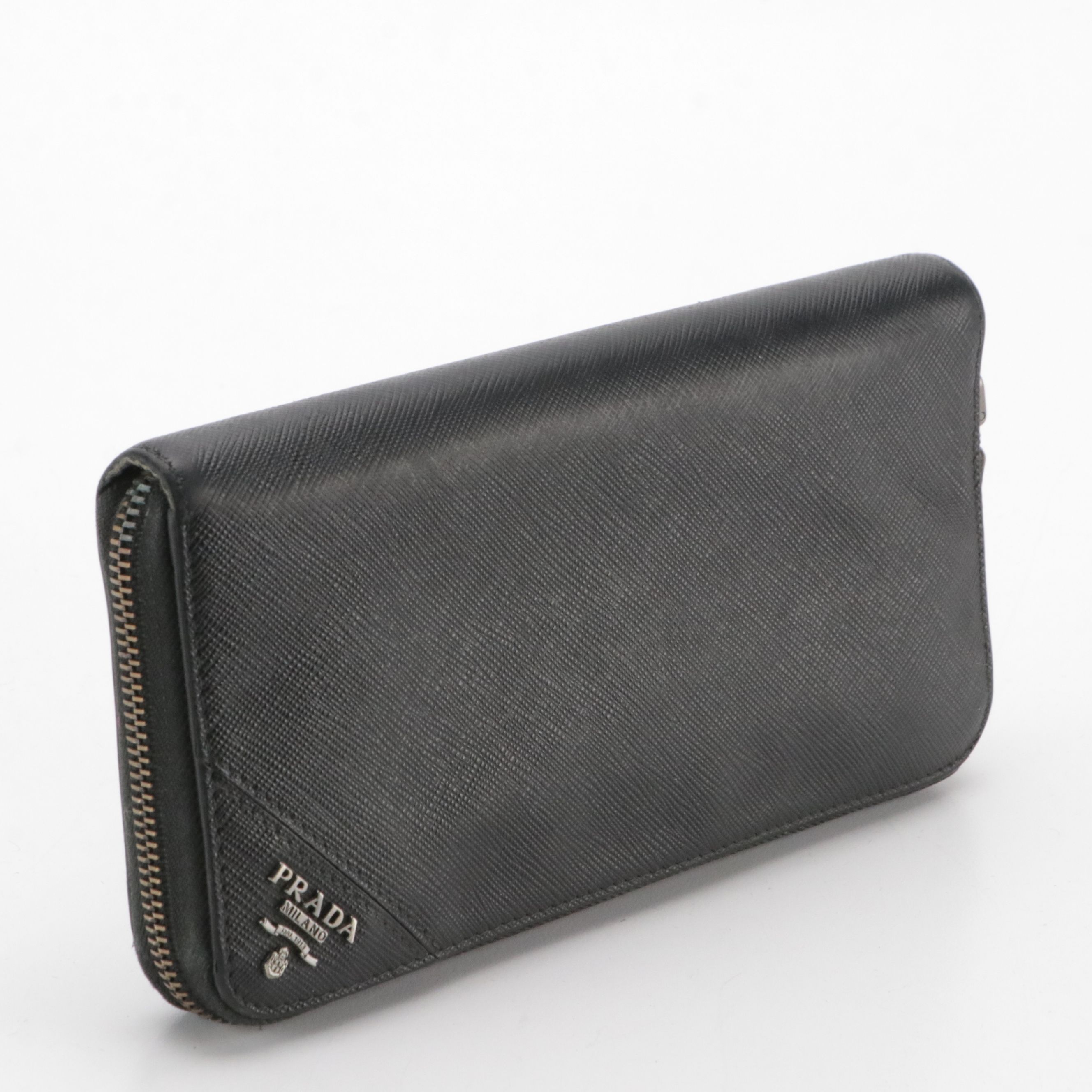 Prada Zip-Around Wallet 2ML317 in Nero Saffiano Leather