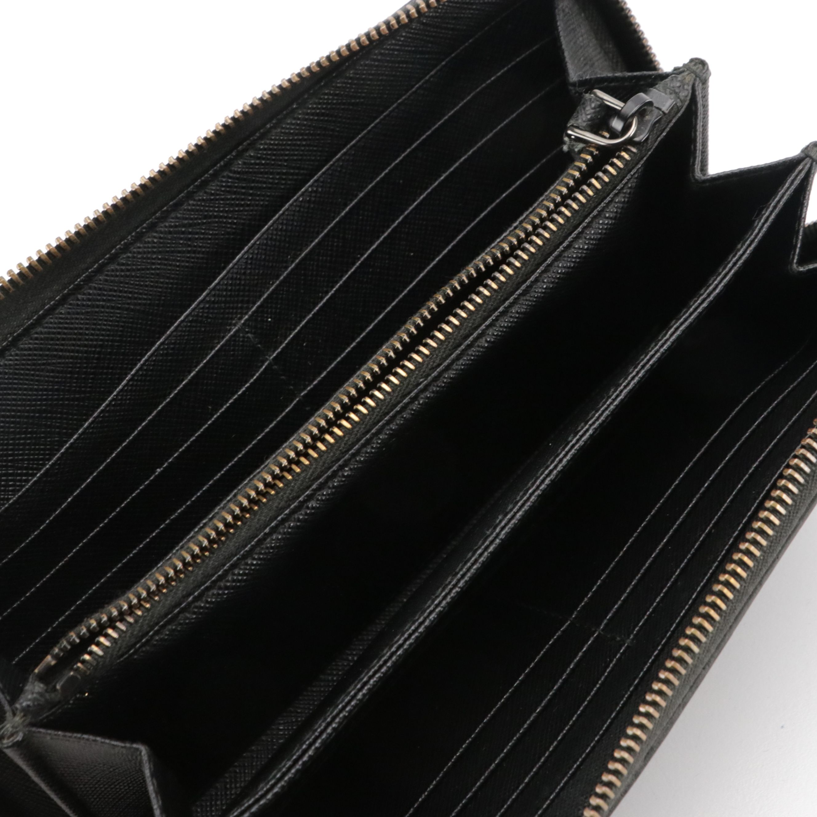Prada Zip-Around Wallet 2ML317 in Nero Saffiano Leather