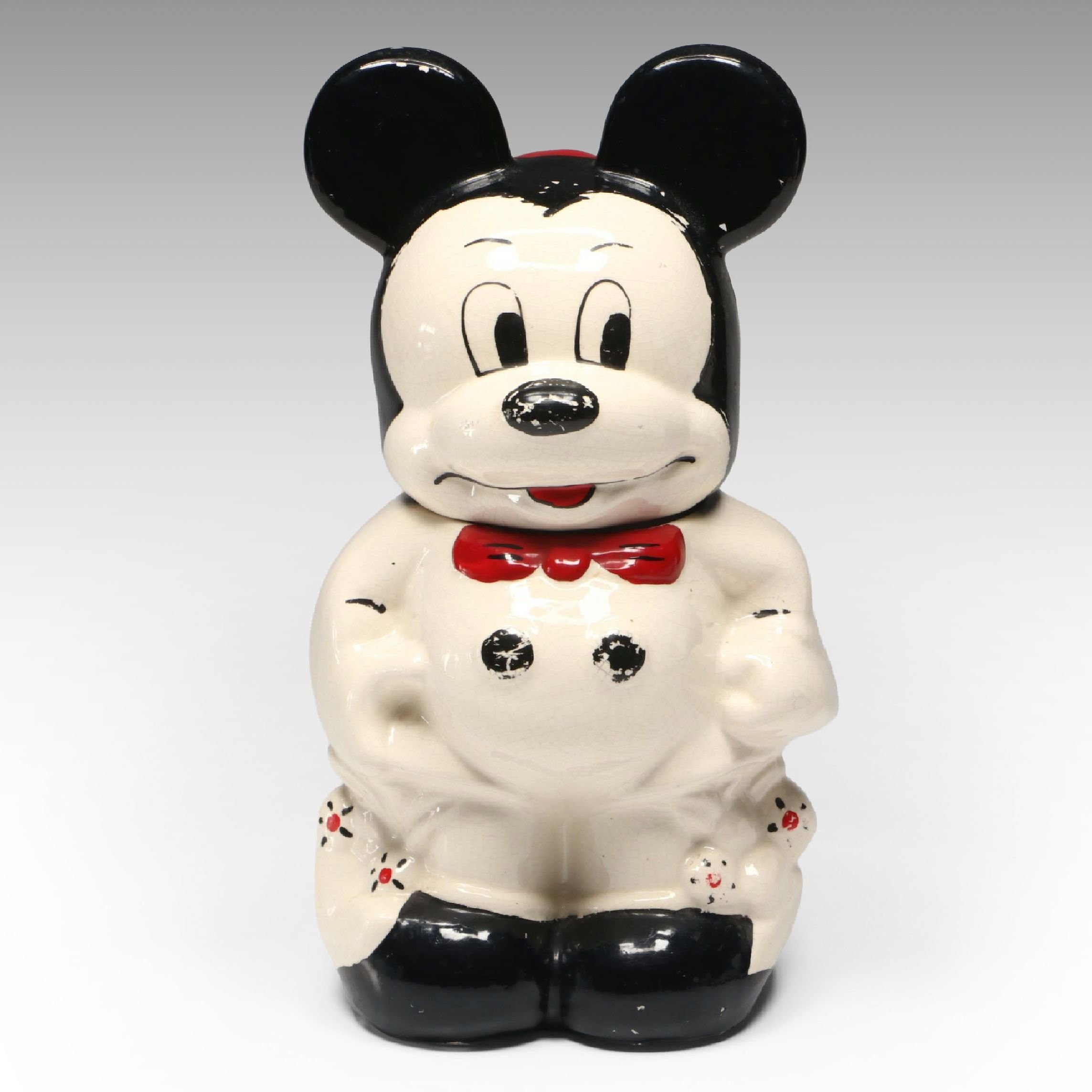 Mickey and Minnie Mouse Turnabout Style Ceramic Cookie Jar