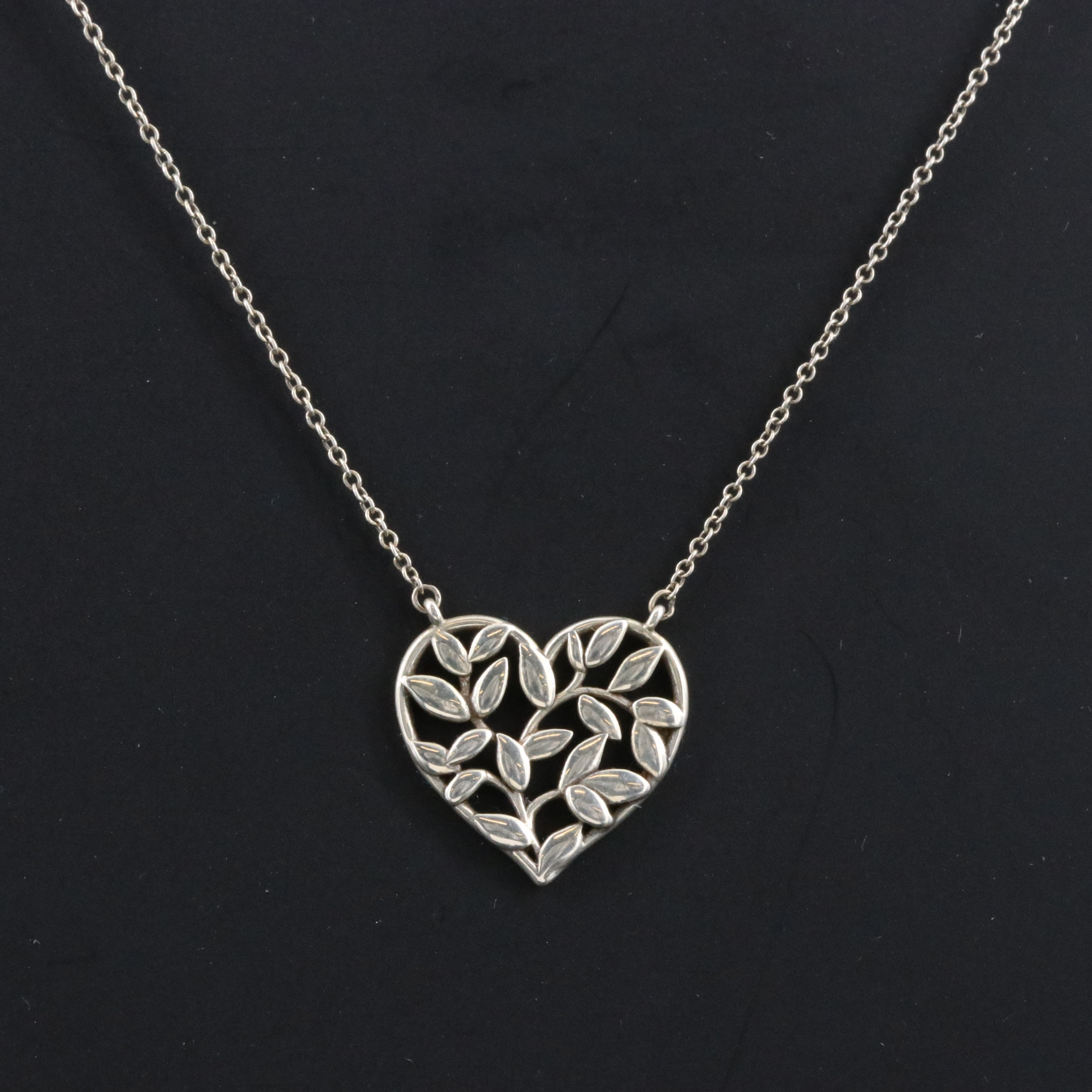 Paloma Picasso for Tiffany & Co. Sterling Olive Leaf Heart Necklace