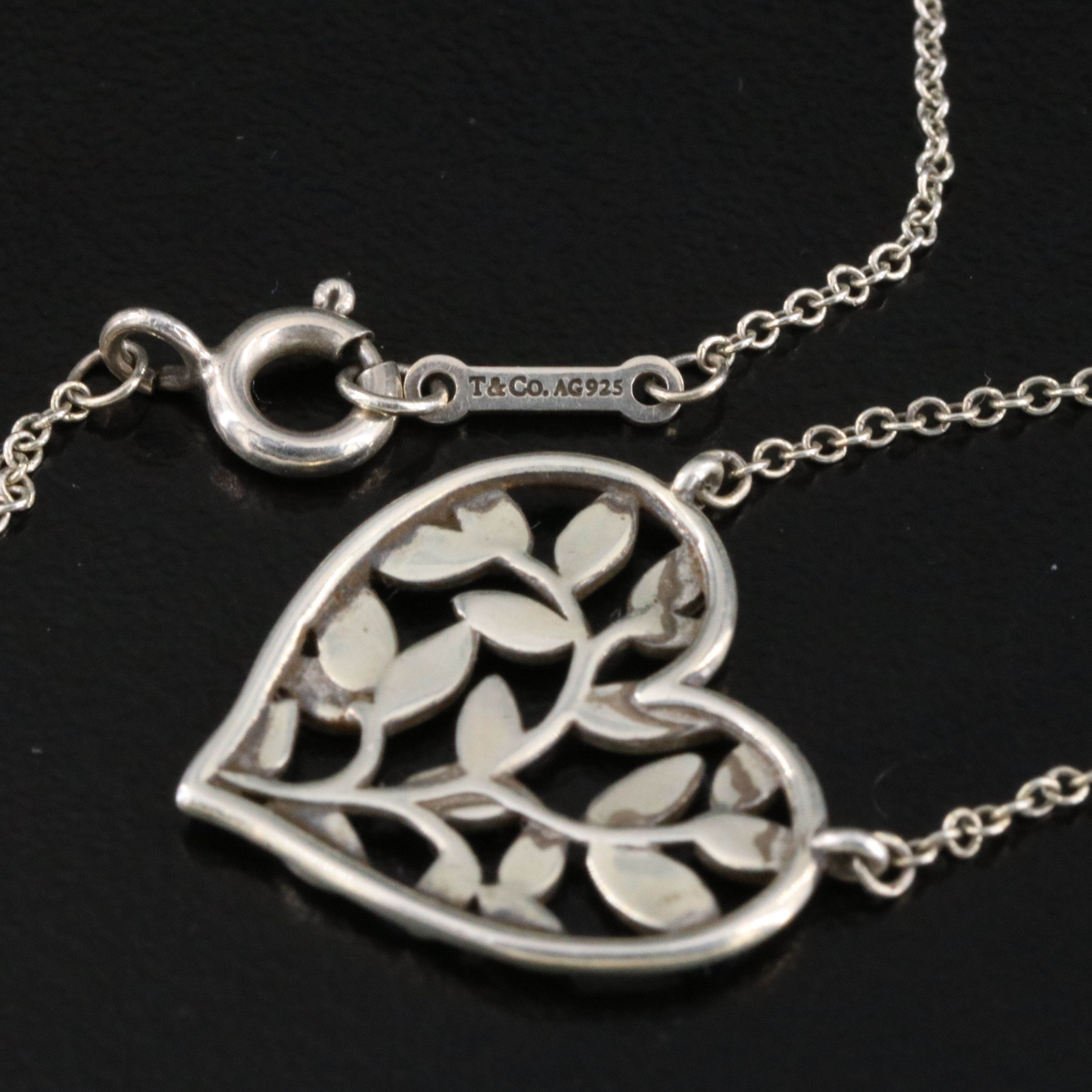 Paloma Picasso for Tiffany & Co. Sterling Olive Leaf Heart Necklace