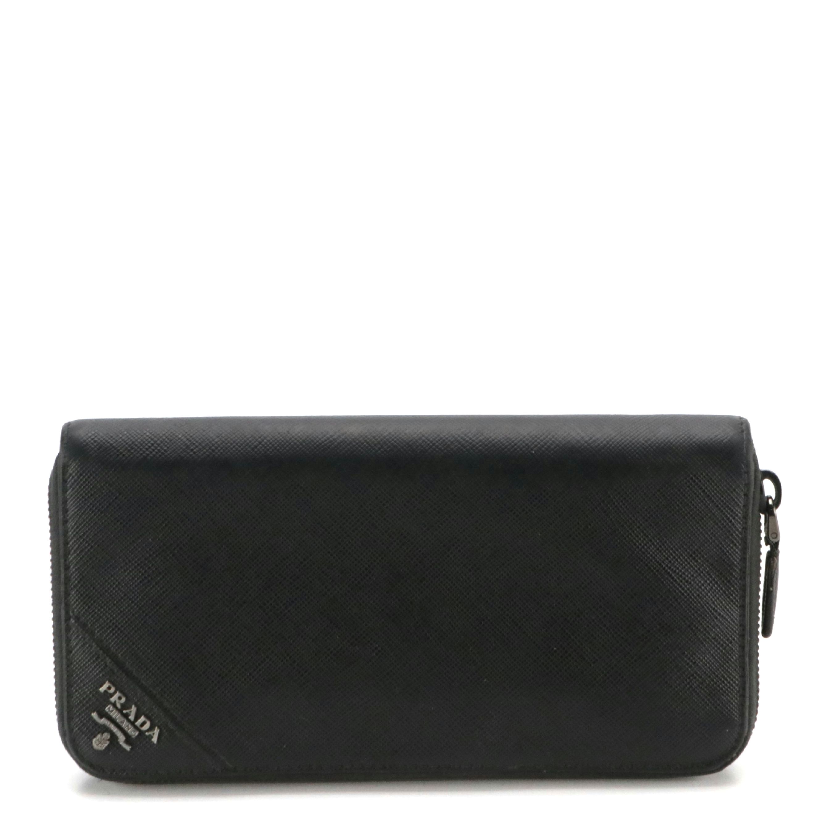 Prada Zip-Around Wallet 2ML317 in Nero Saffiano Leather