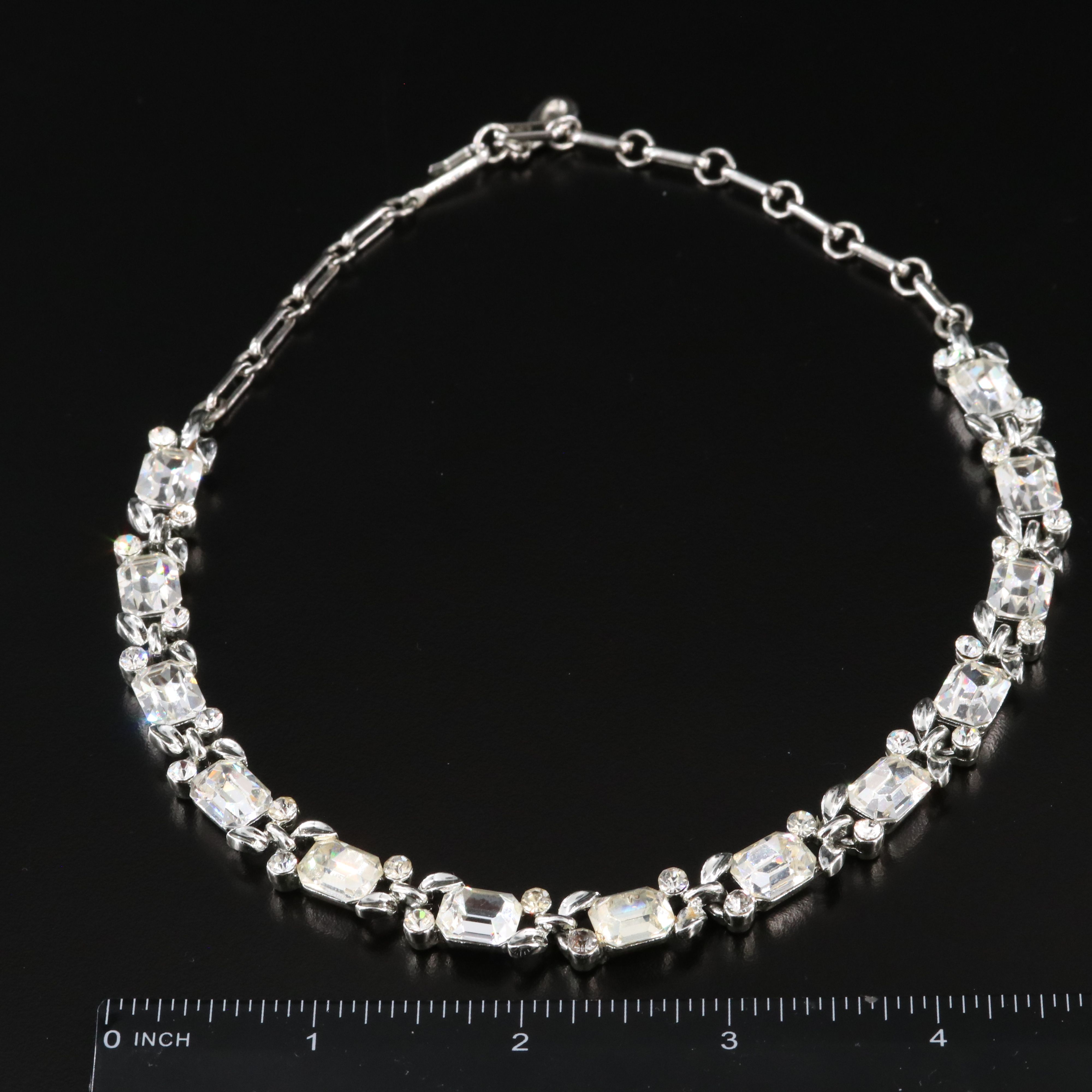 Lisner Rhinestone Necklace and Earrings Set, 1960s