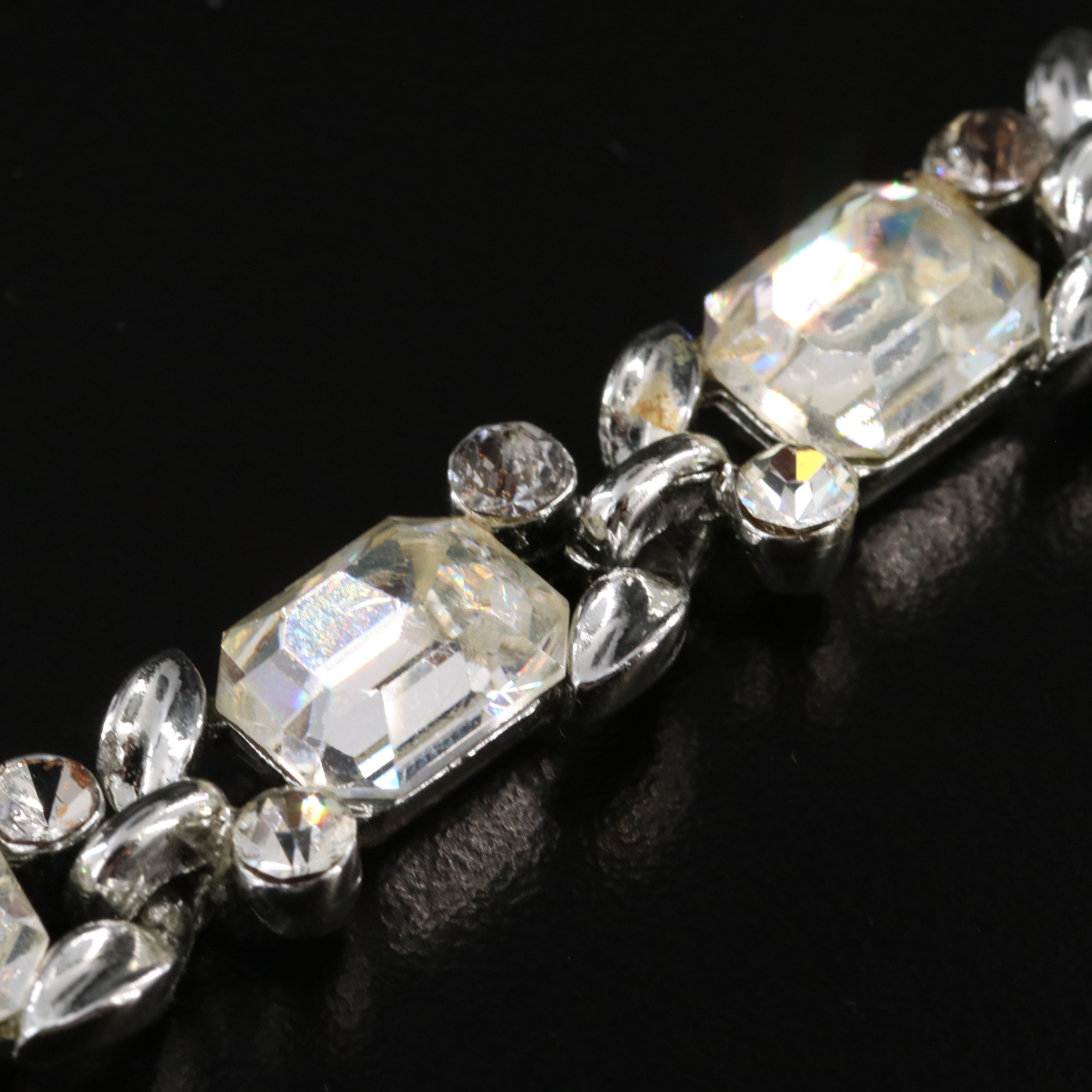 Lisner Rhinestone Necklace and Earrings Set, 1960s