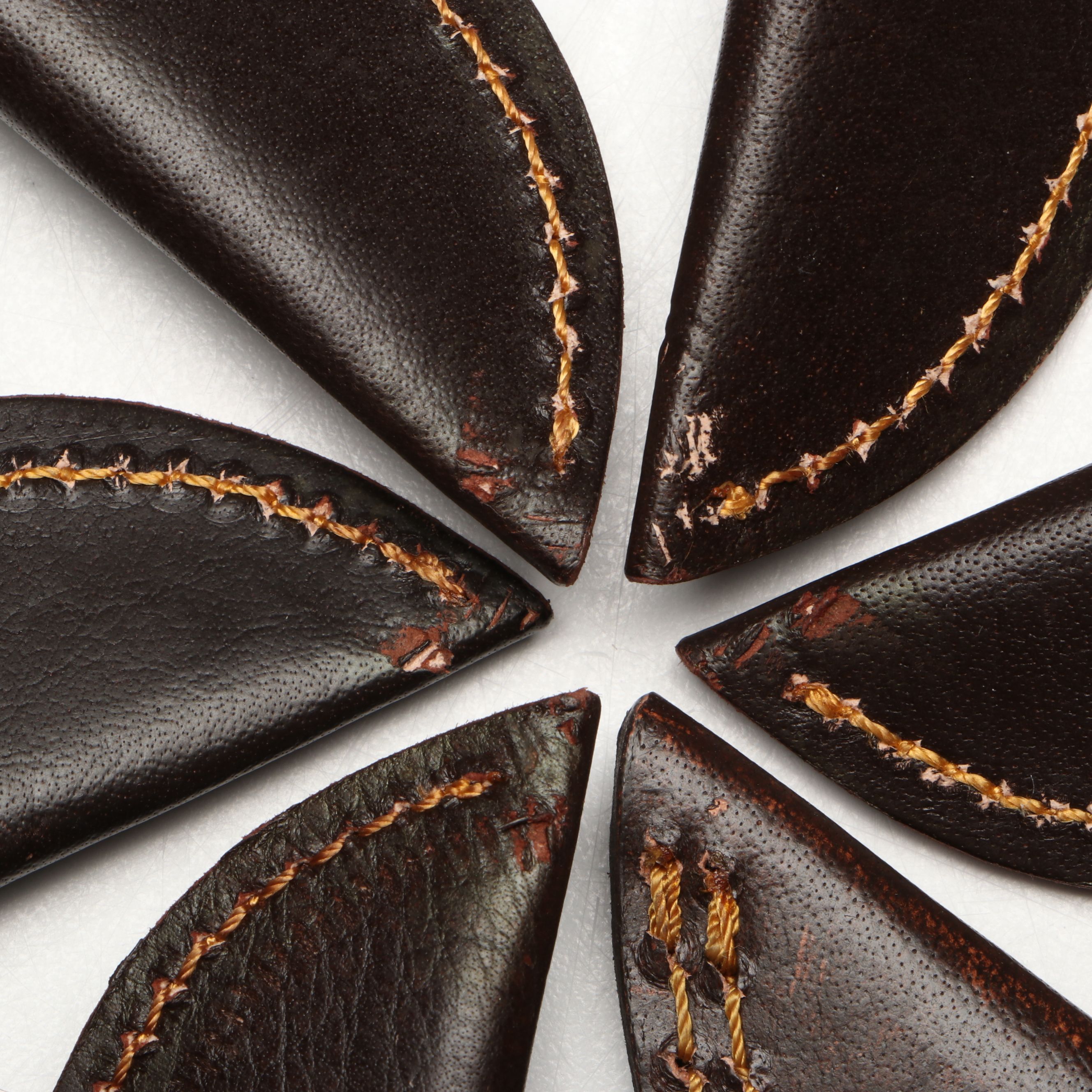 Damascus Steel Skinner and Hunting Knives in Leather Scabbards