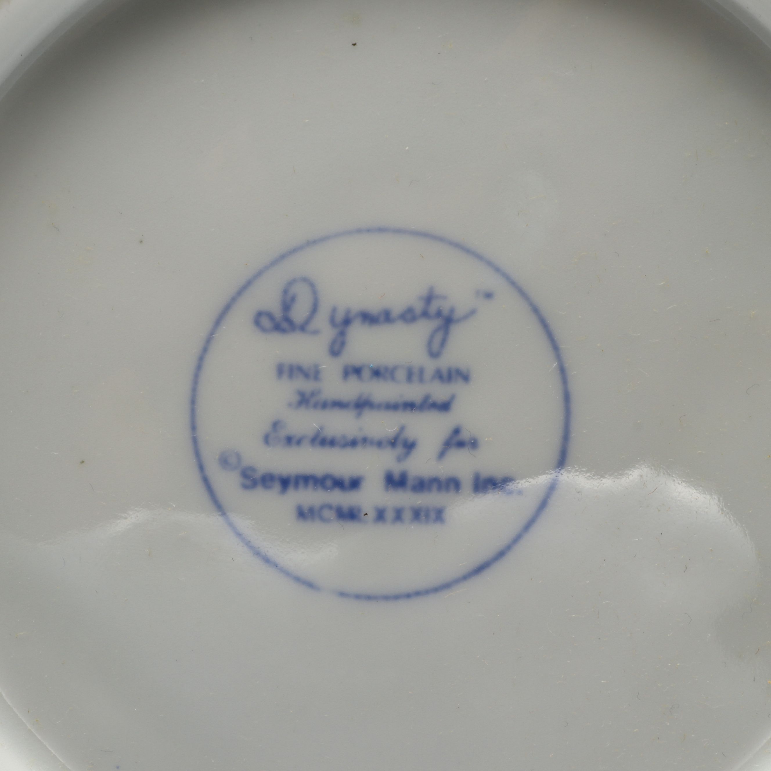 Seymour Mann Hand-Painted Floral Blue and White Porcelain Vase