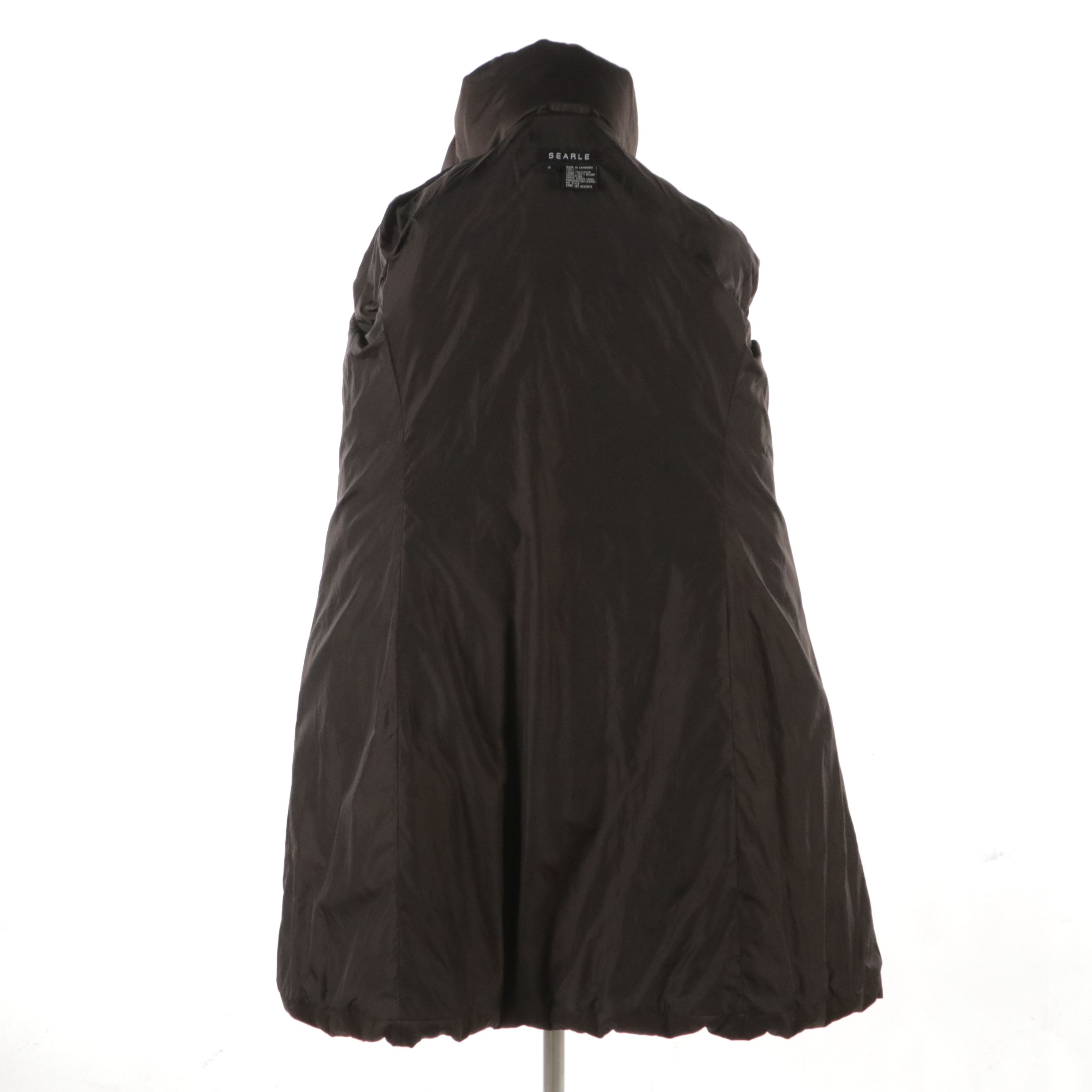 Searle Brown Quilted Down Zipper and Snap-Front Coat