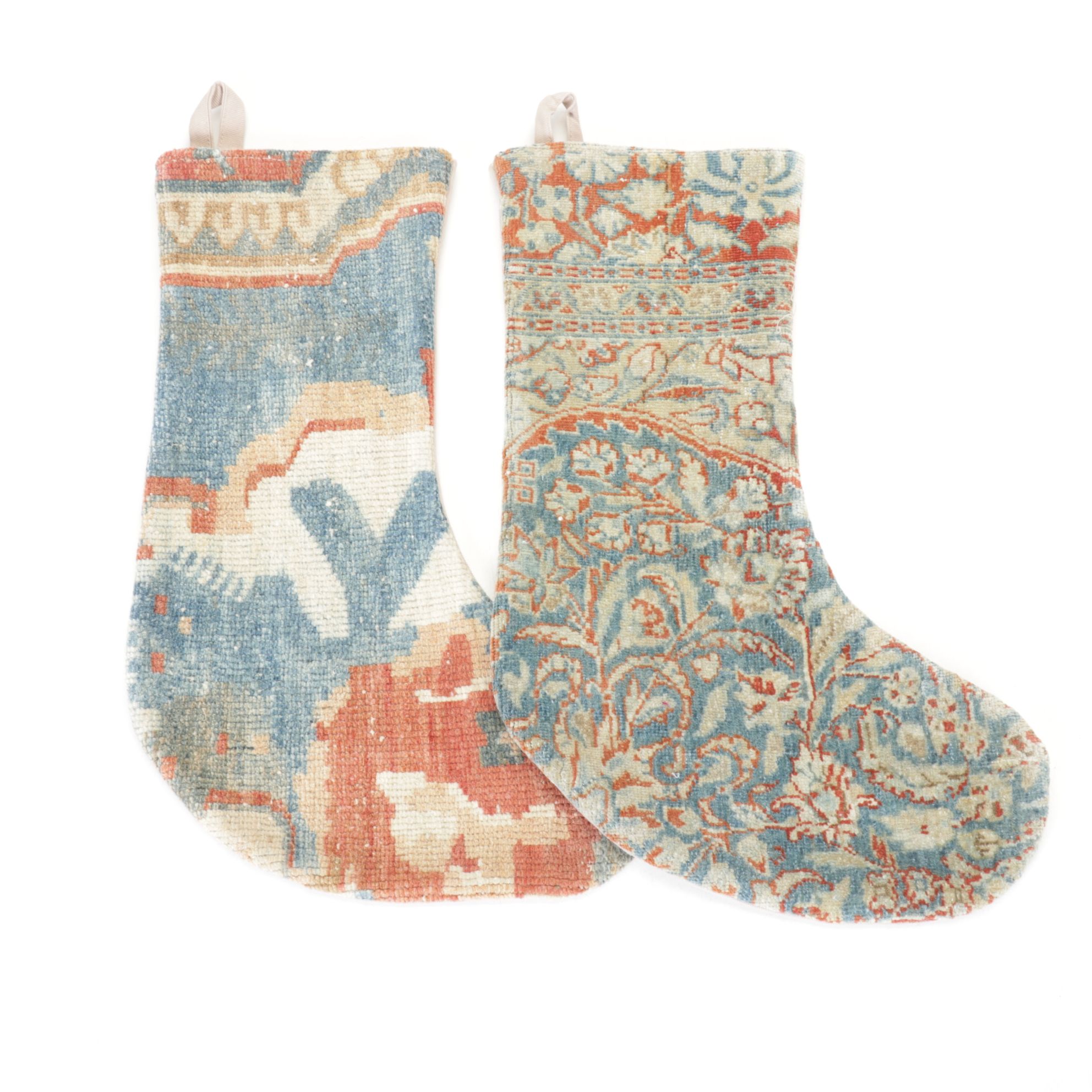 Hand-Pieced Kilim Rug Remnant Christmas Stockings
