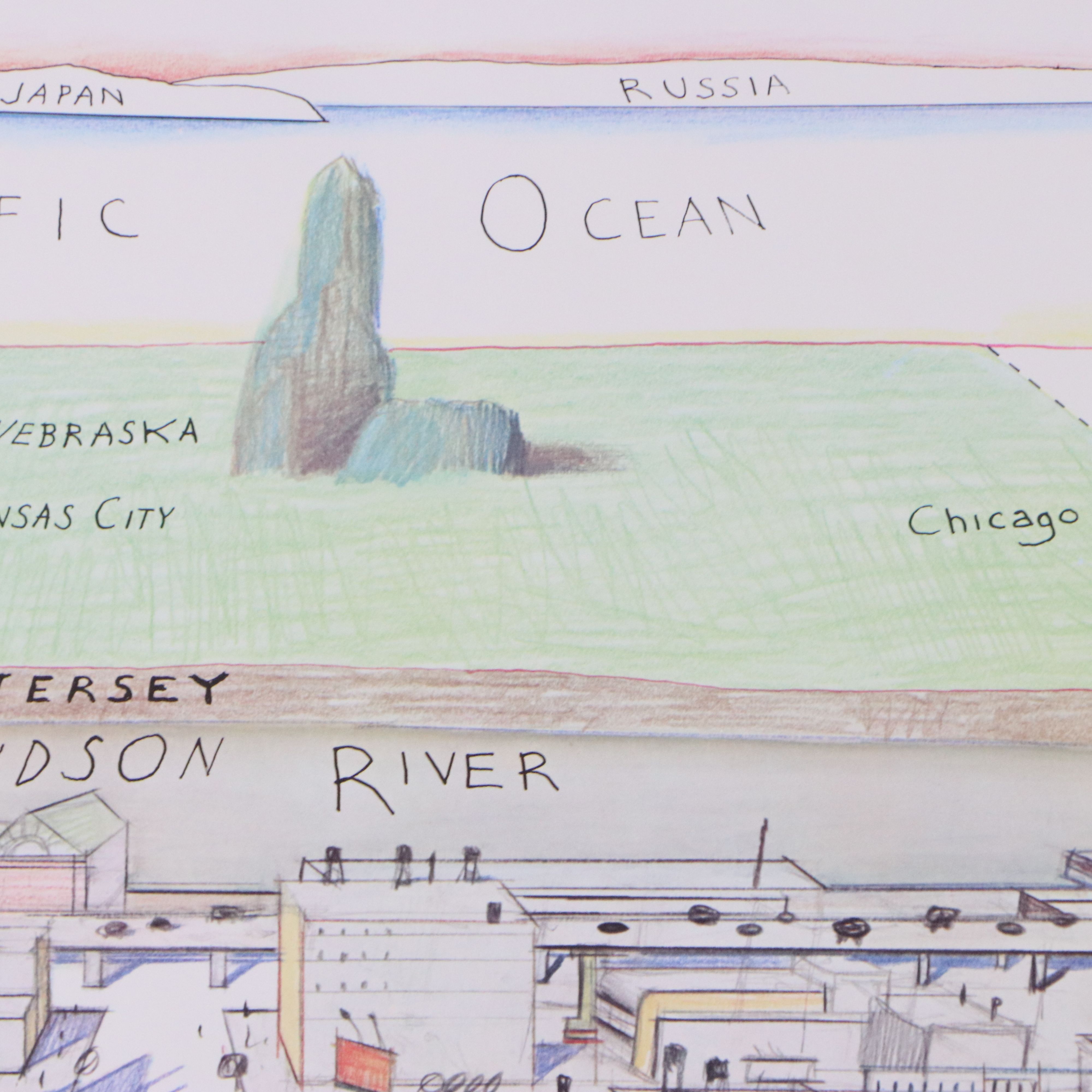 The New Yorker Cover Offset Lithograph Poster After Saul Steinberg
