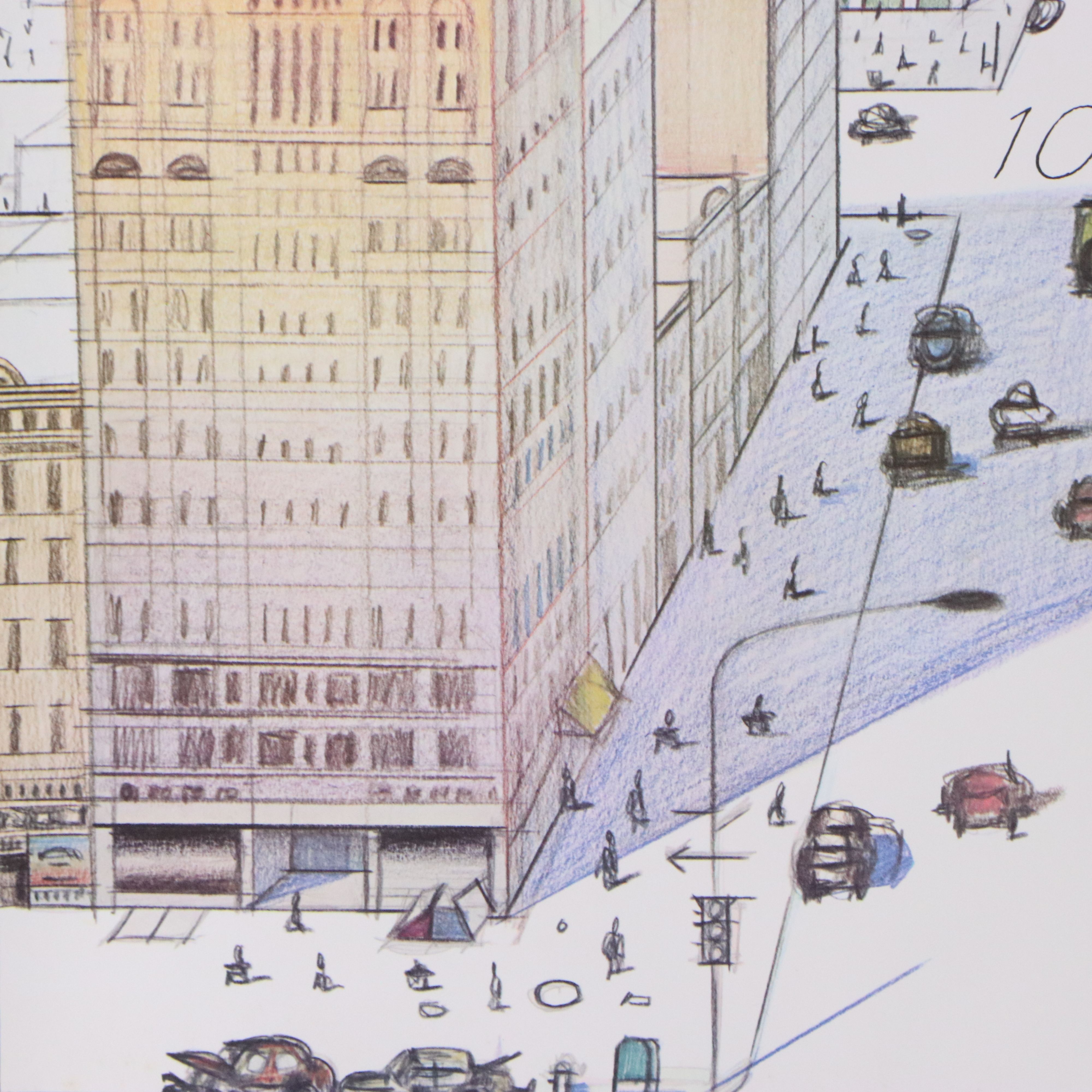 The New Yorker Cover Offset Lithograph Poster After Saul Steinberg