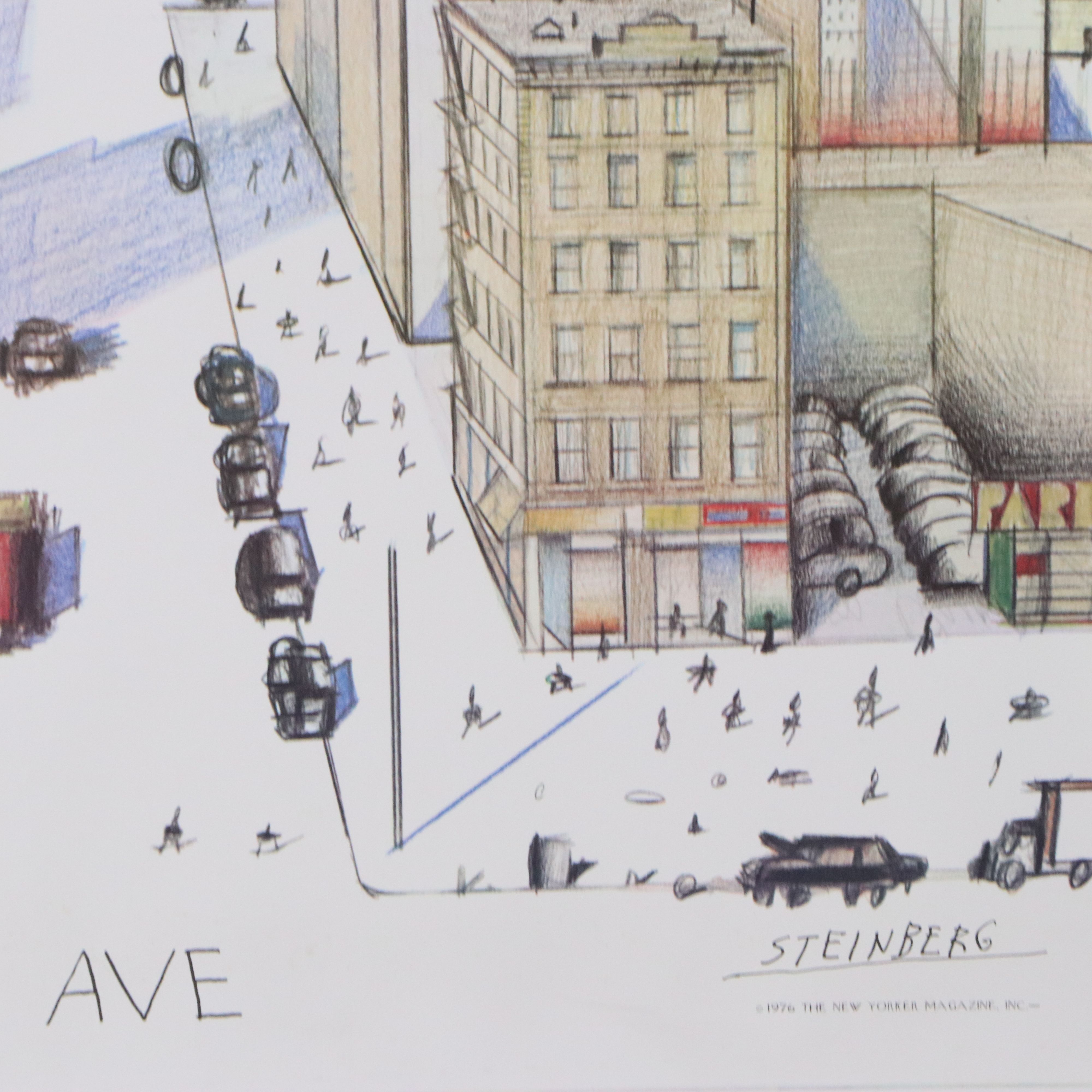 The New Yorker Cover Offset Lithograph Poster After Saul Steinberg