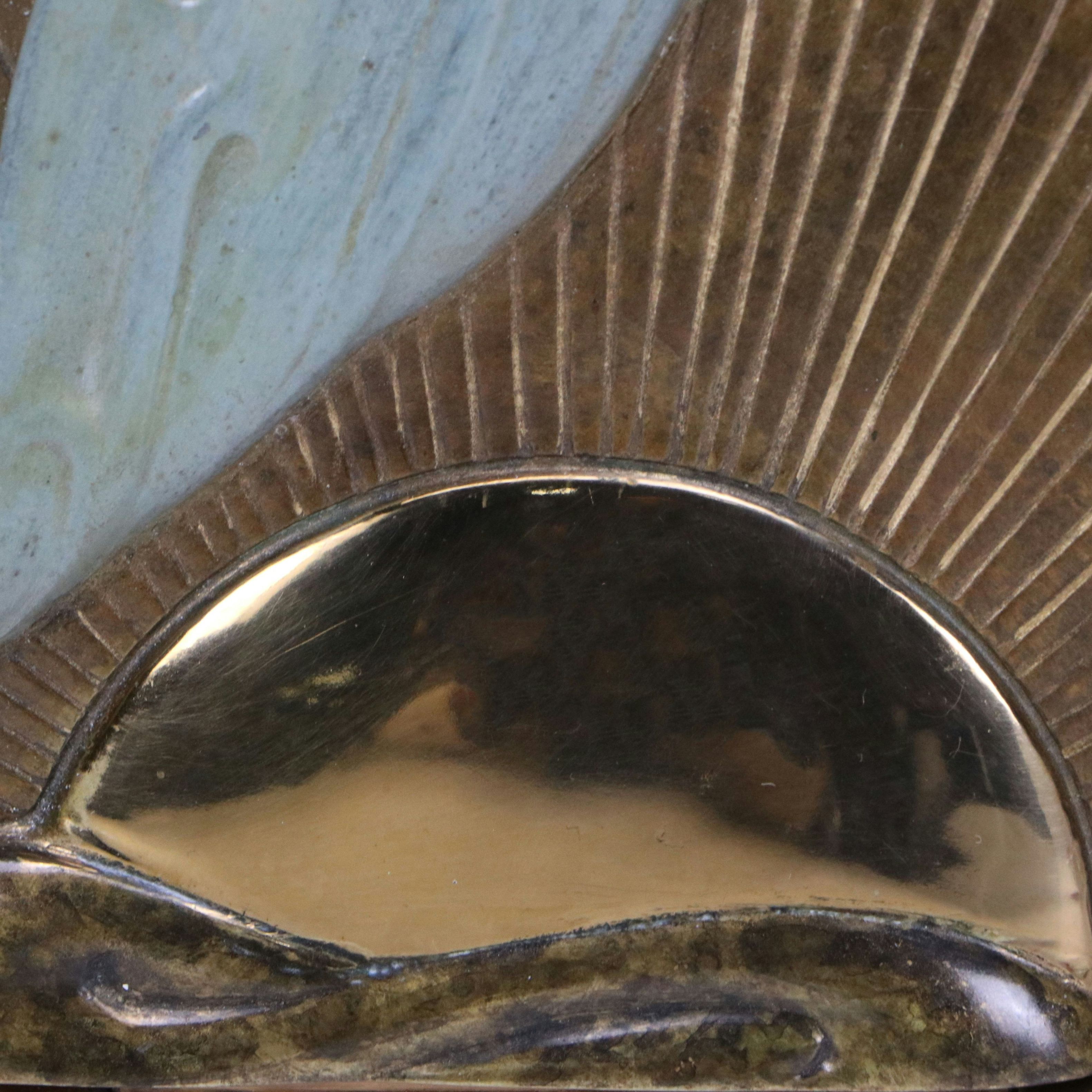 Erté Patinated Bronze Sculptural Mirror "Transcendence," 1984