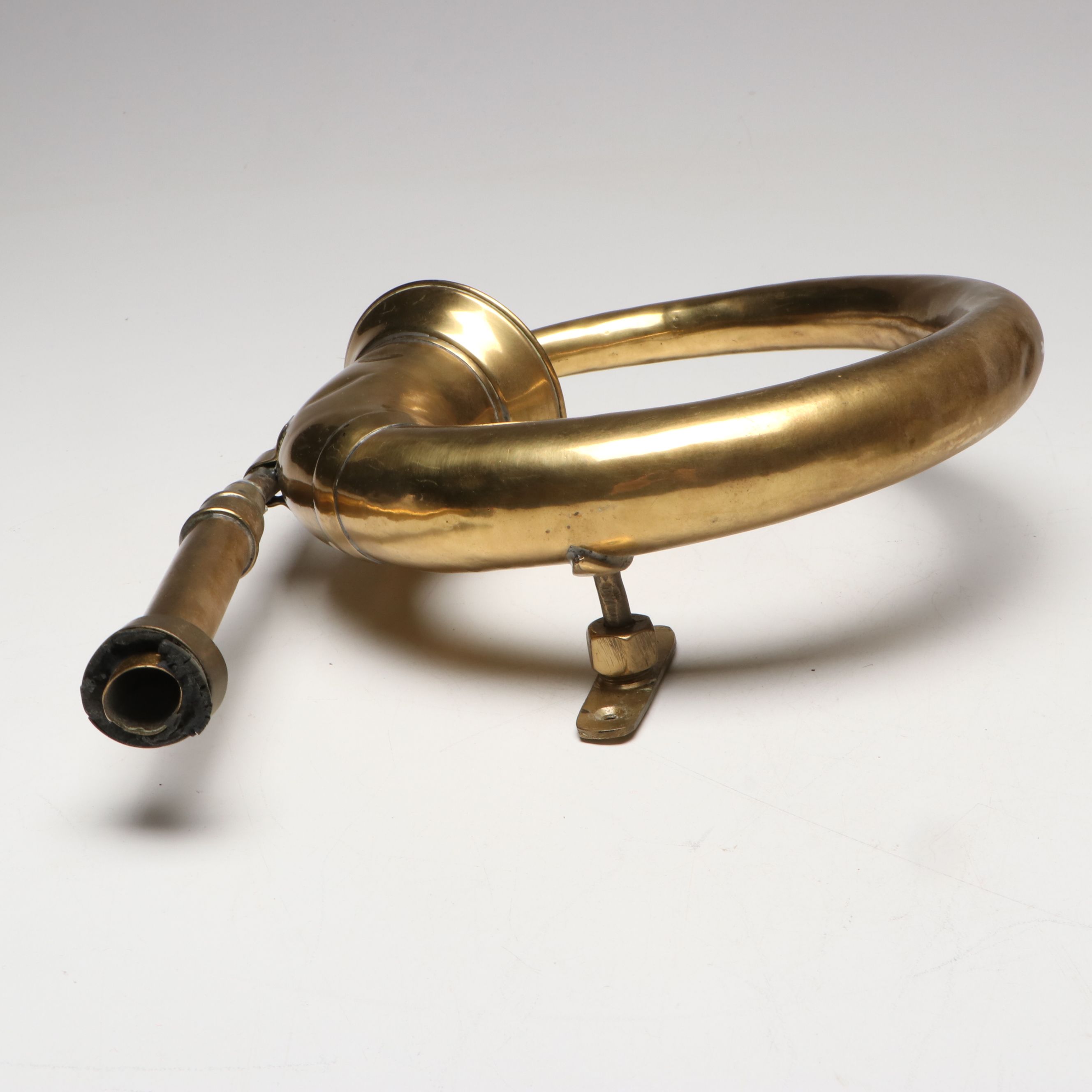 Hand-Painted Shoe Form, Brass Hunting Horns and Paul Kruger Bank