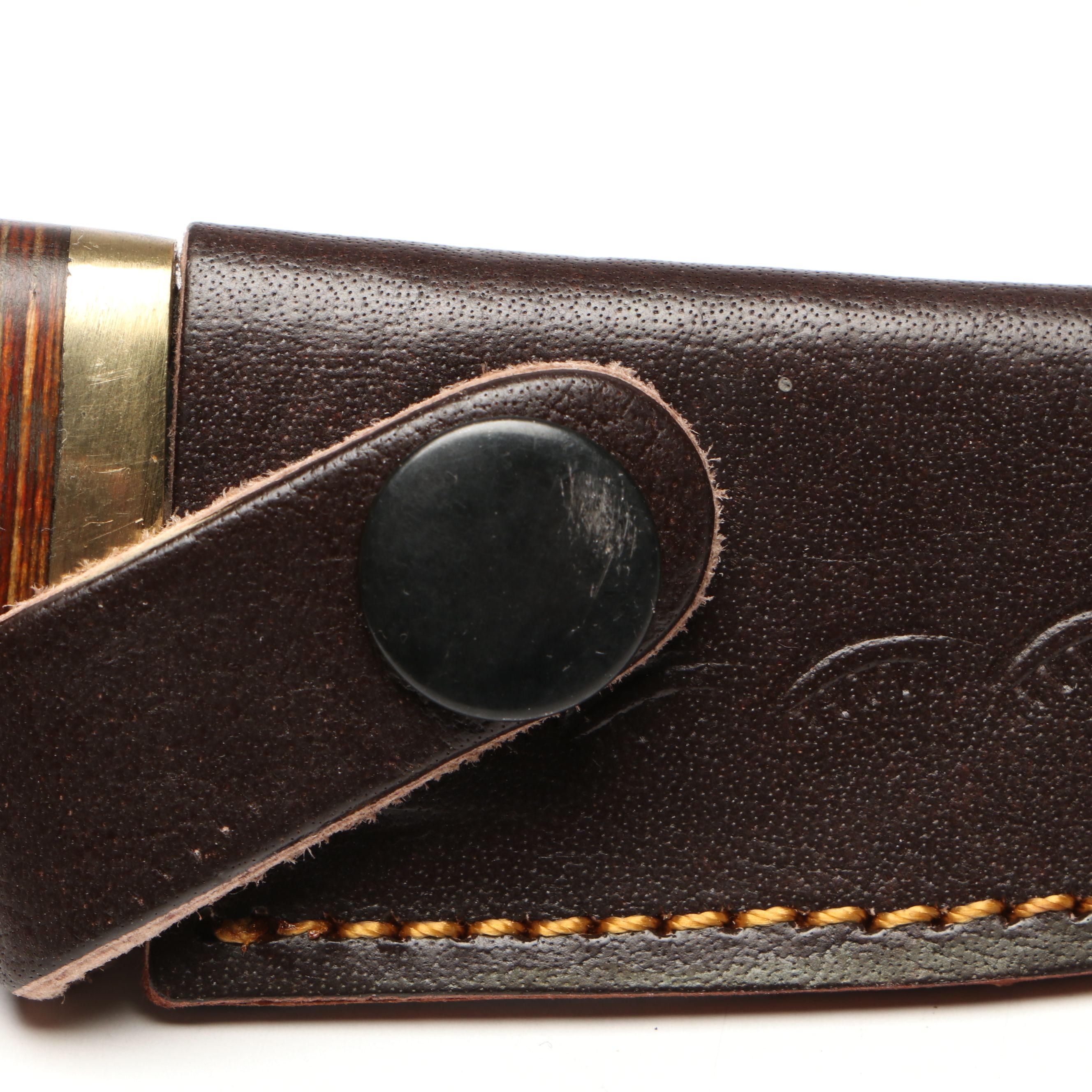 Damascus Steel Skinner and Hunting Knives in Leather Scabbards