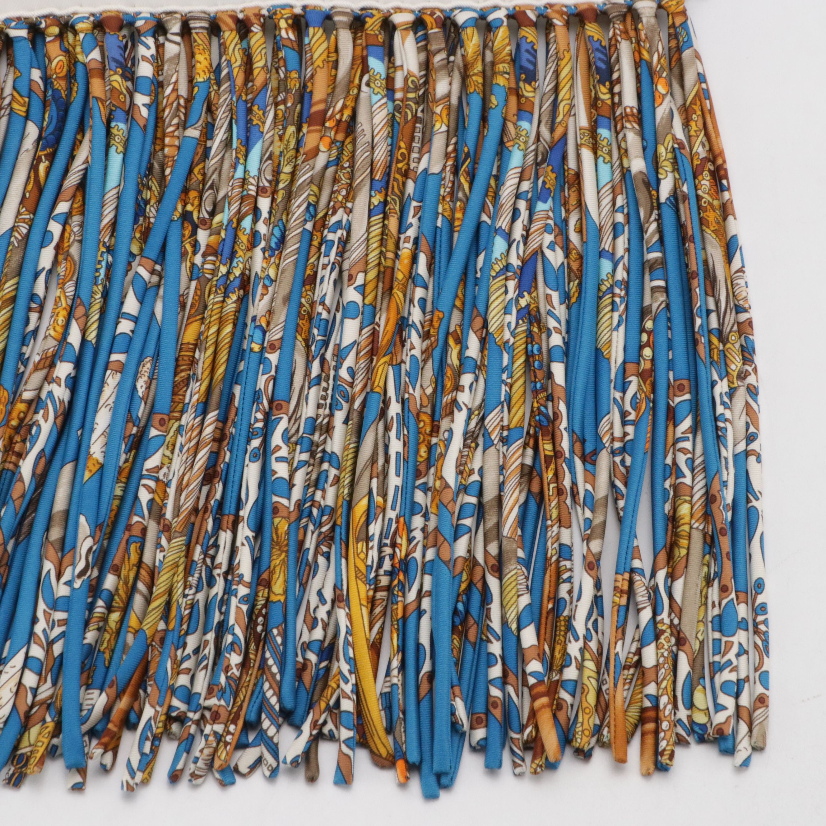 Hermès petit h Scarf Fringe Stole in Silk Twill with Box