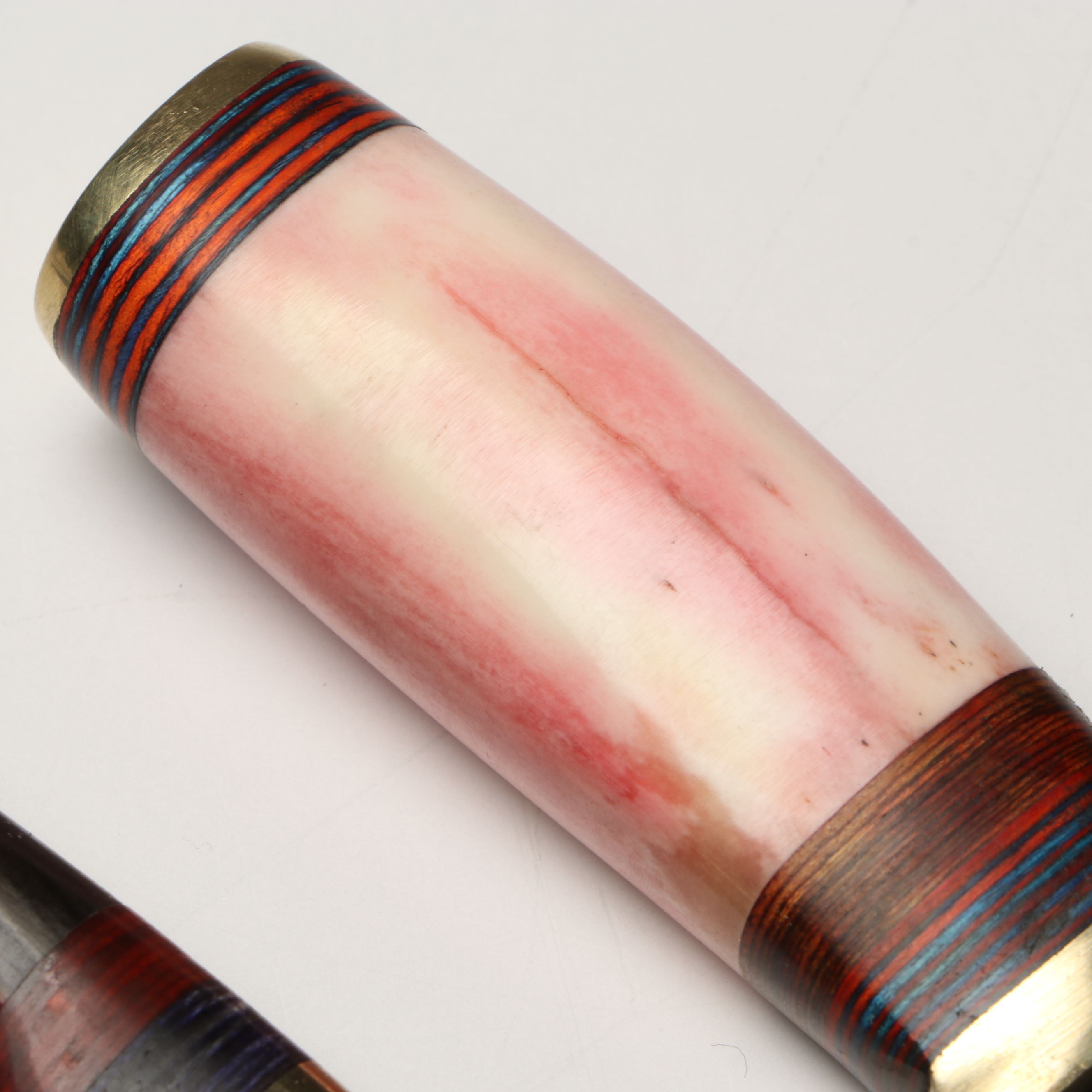 Damascus Steel Skinner and Hunting Knives in Leather Scabbards