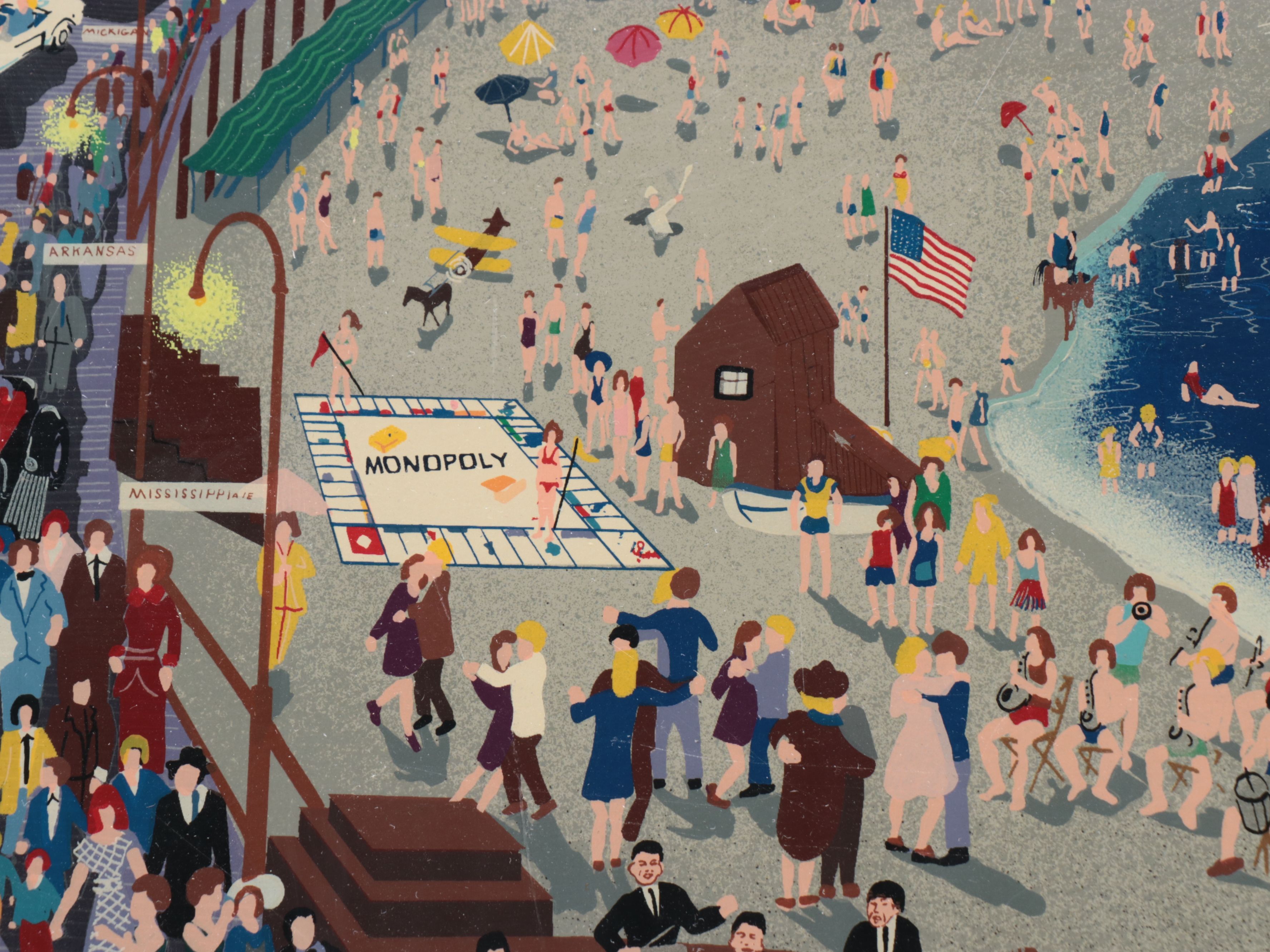 Melanie Taylor Kent Serigraph "Boardwalk of Atlantic City," 1986