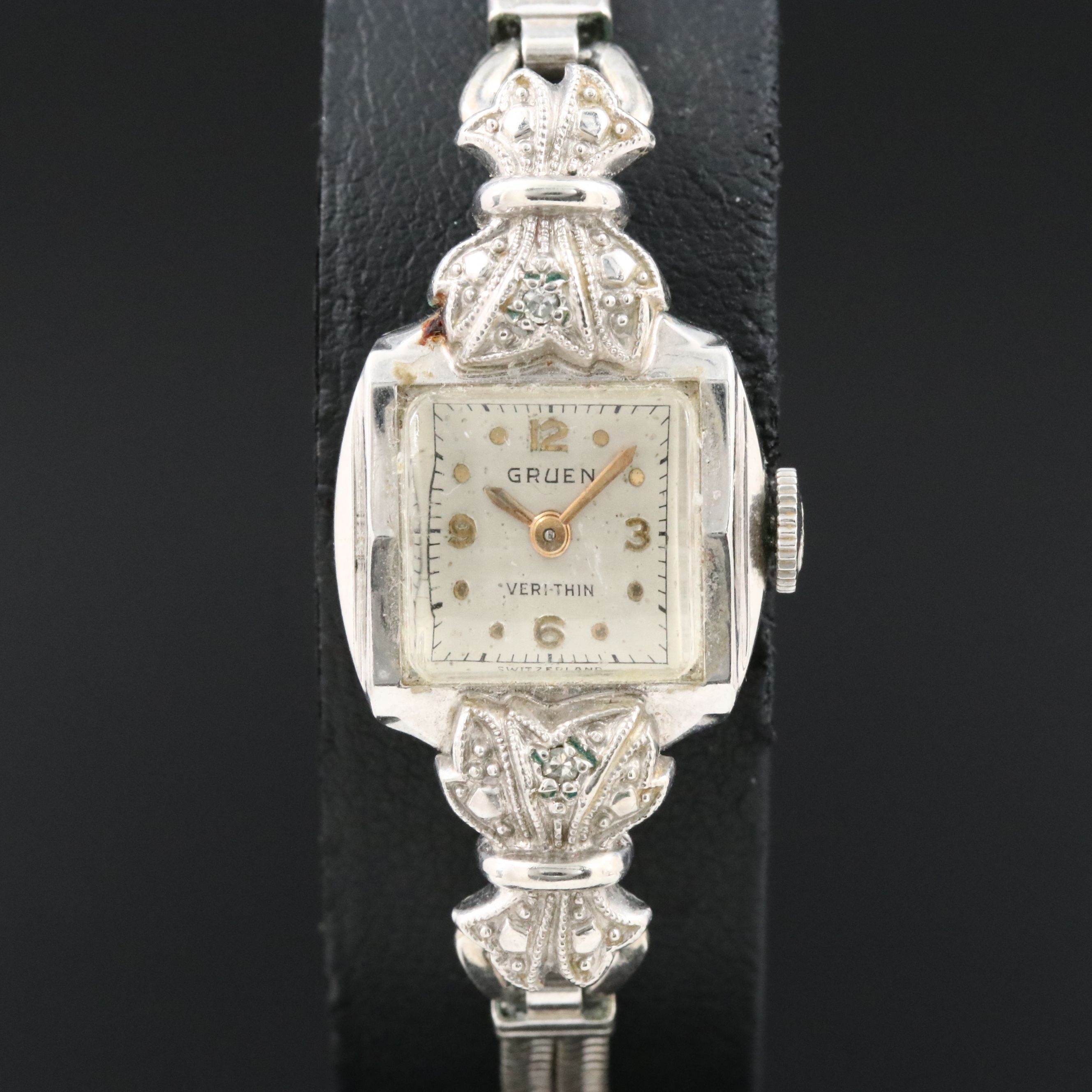 Gruen Veri-Thin Diamond Accented Gold-Filled Watch