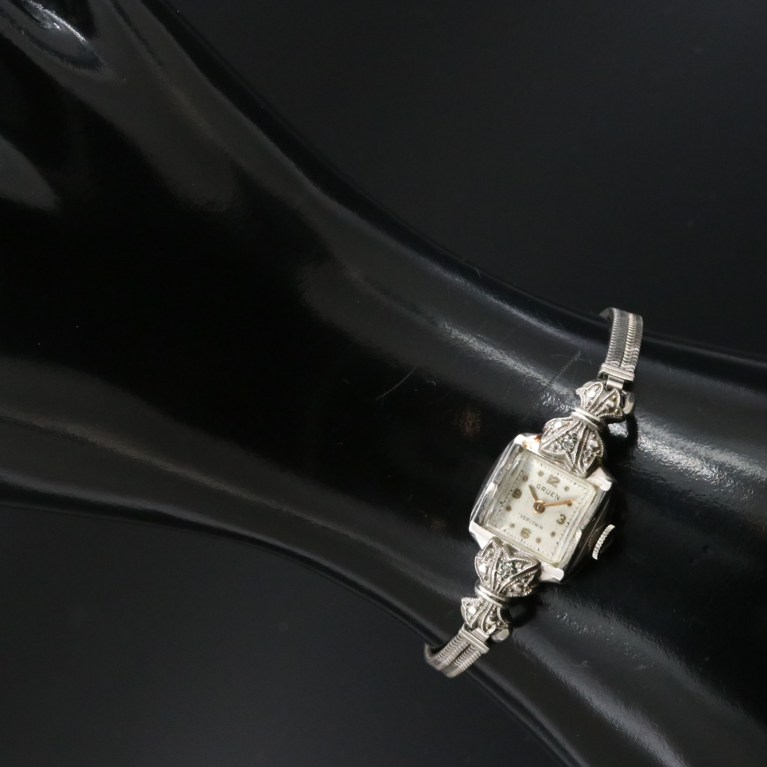 Gruen Veri-Thin Diamond Accented Gold-Filled Watch