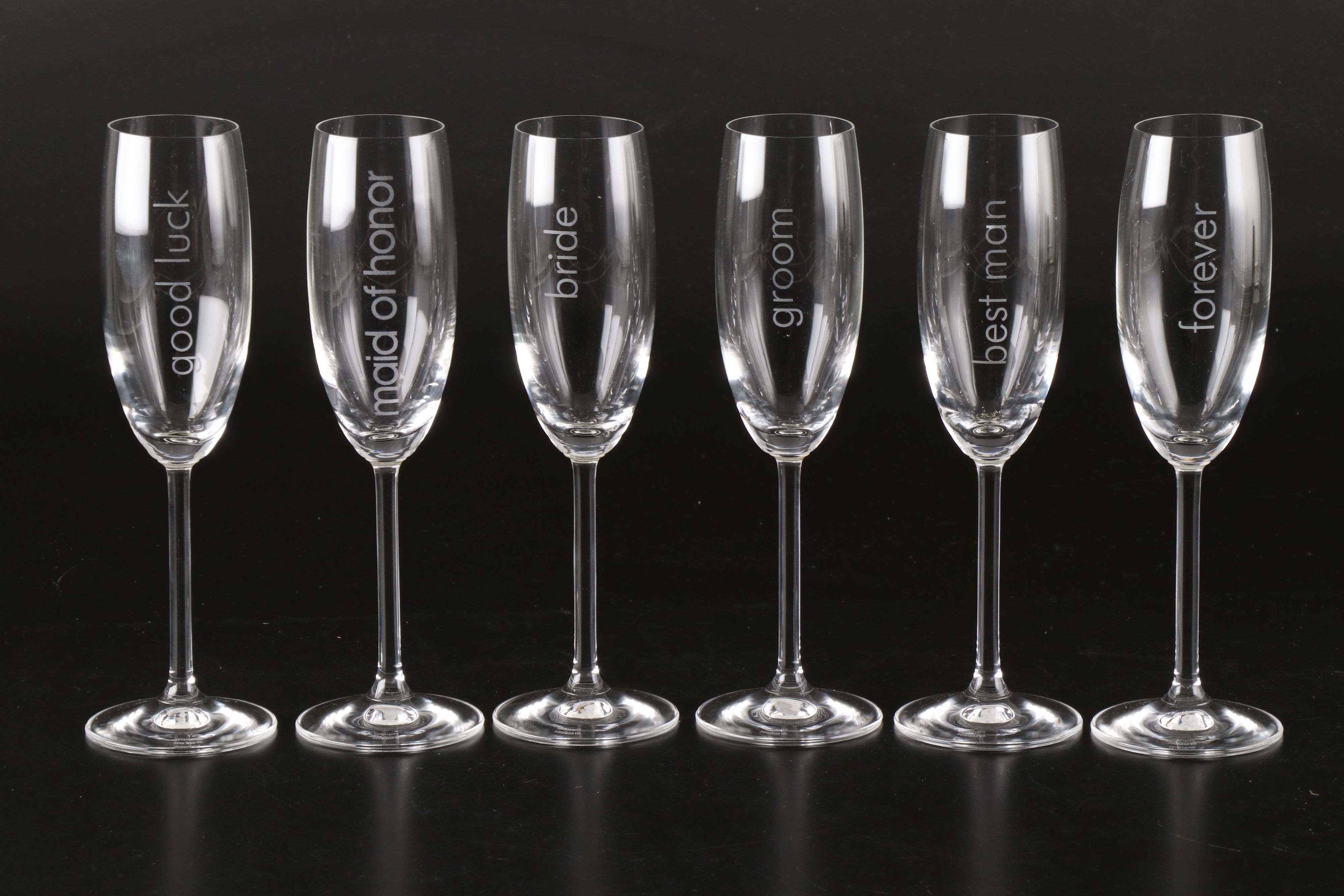 Marquis by Waterford "Wedding Toasts" Etched Crystal Champagne Flutes