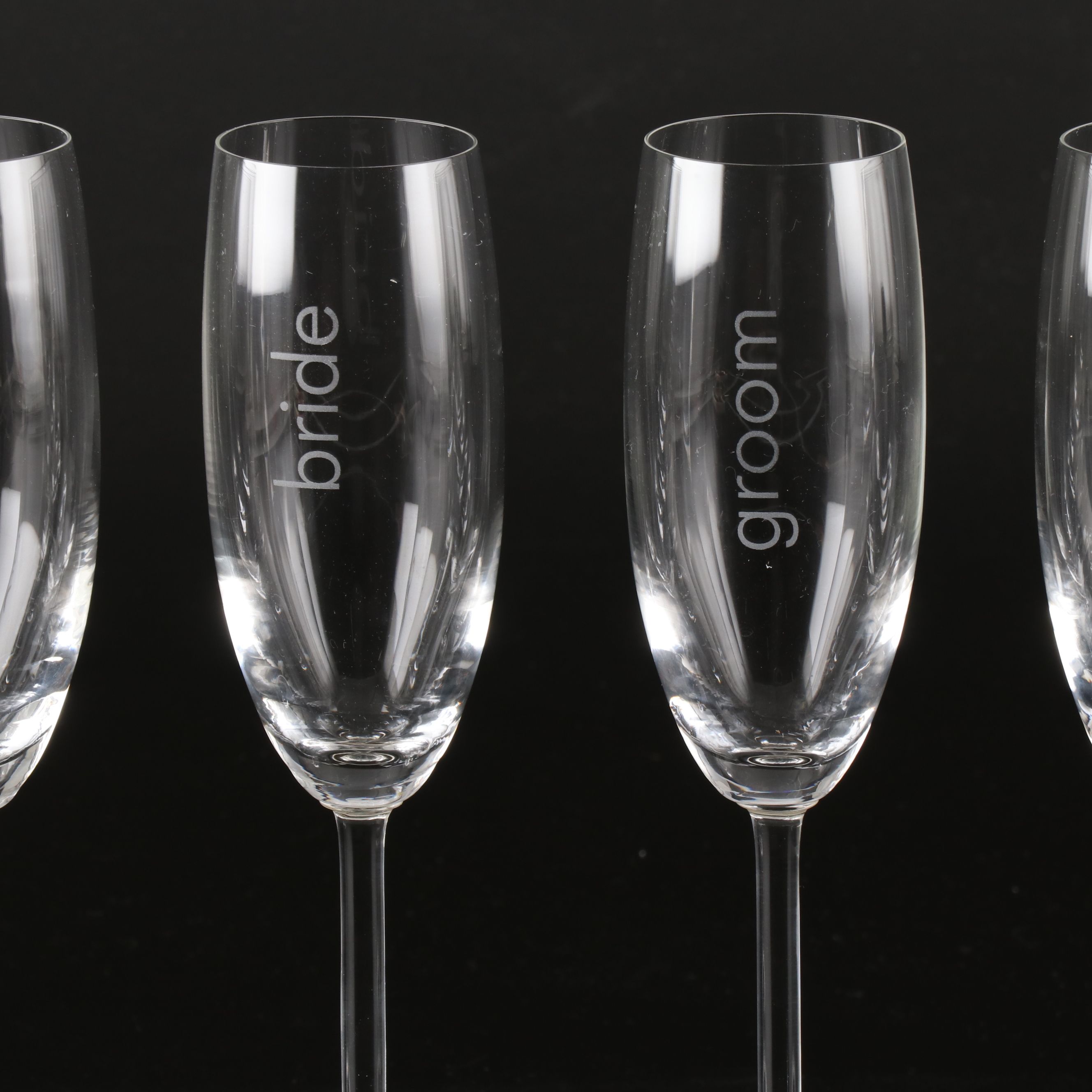 Marquis by Waterford "Wedding Toasts" Etched Crystal Champagne Flutes