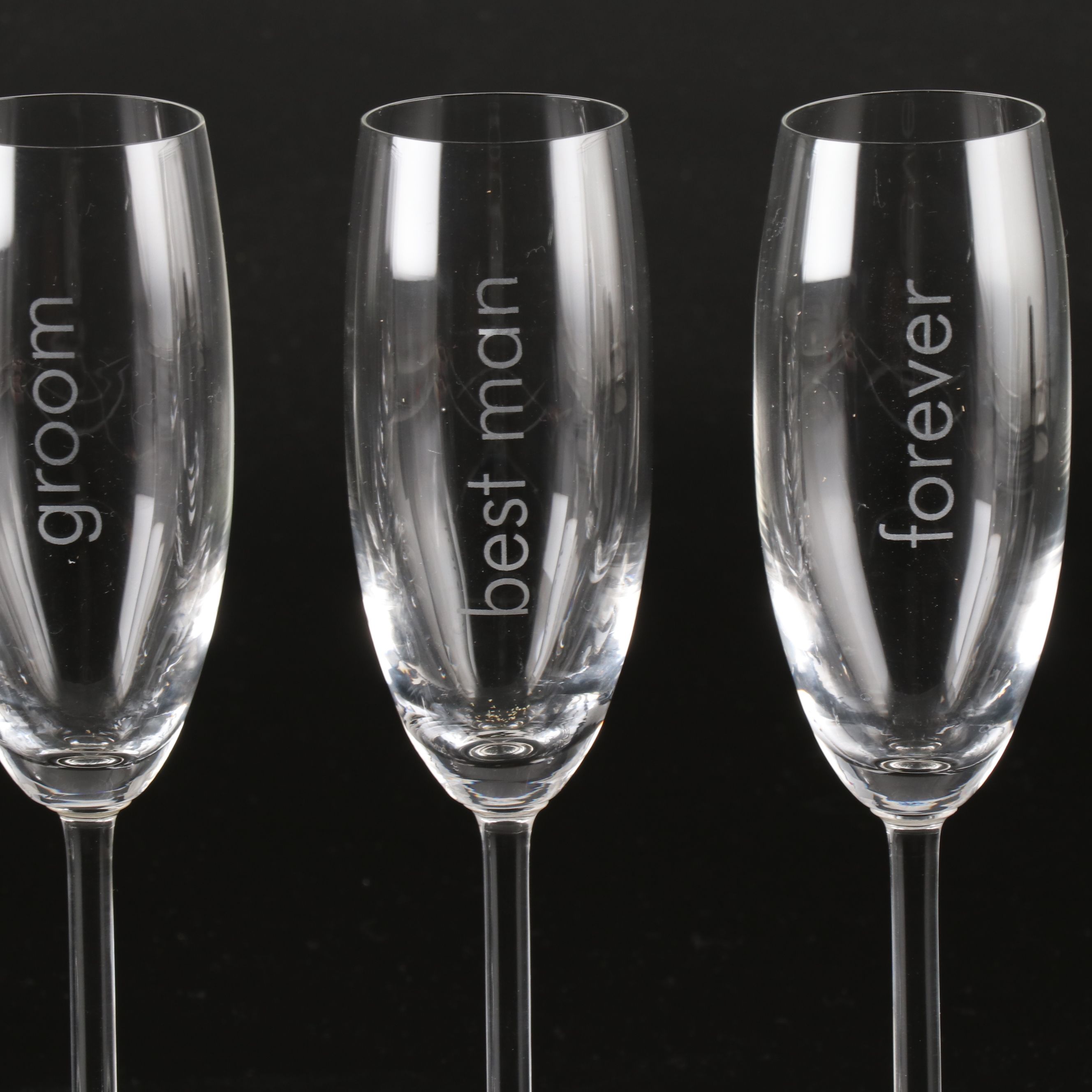 Marquis by Waterford "Wedding Toasts" Etched Crystal Champagne Flutes