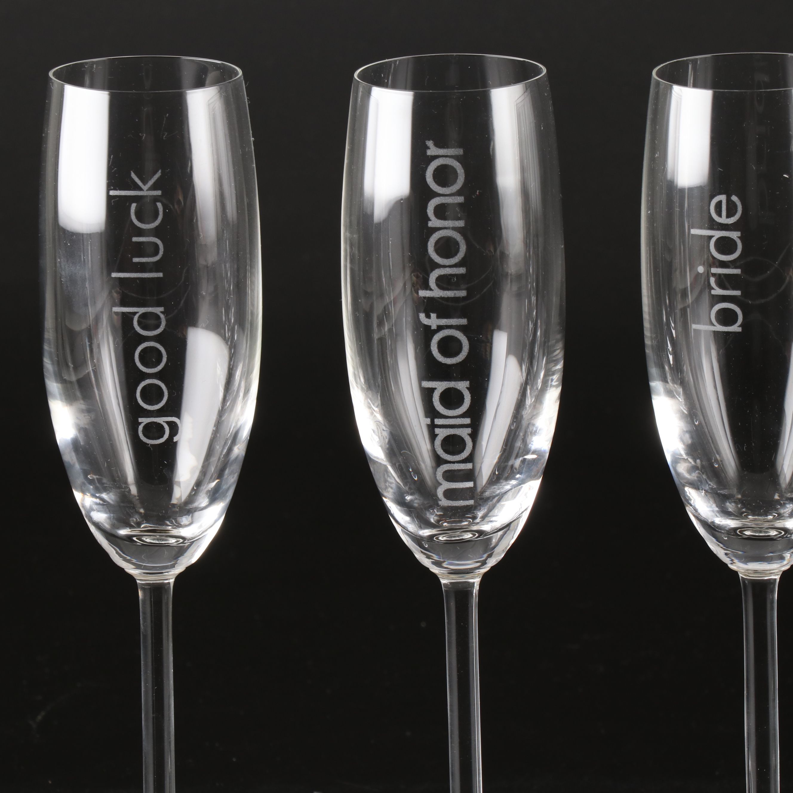 Marquis by Waterford "Wedding Toasts" Etched Crystal Champagne Flutes