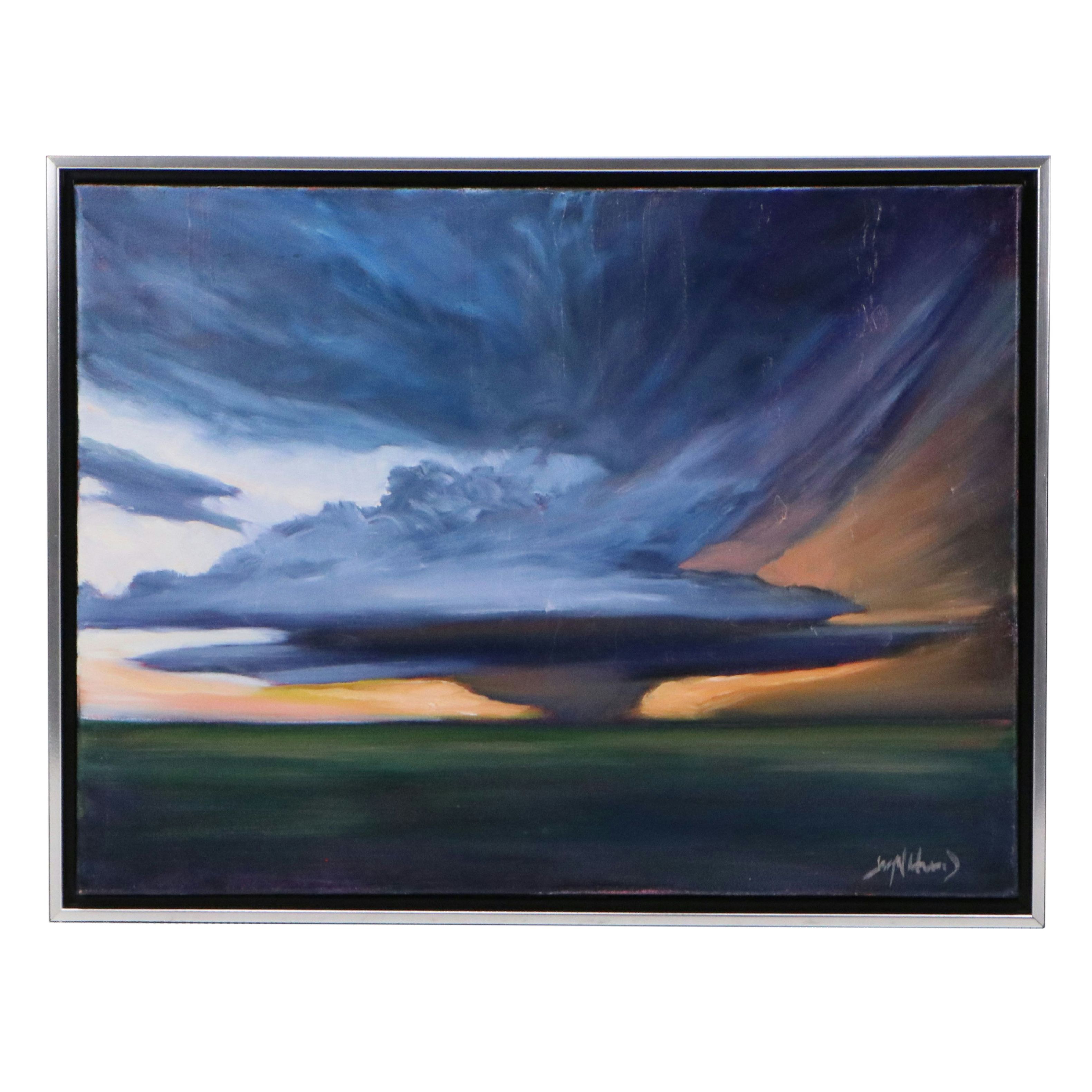 Jay Wilford Oil Painting "Prairie Squall," 21st Century