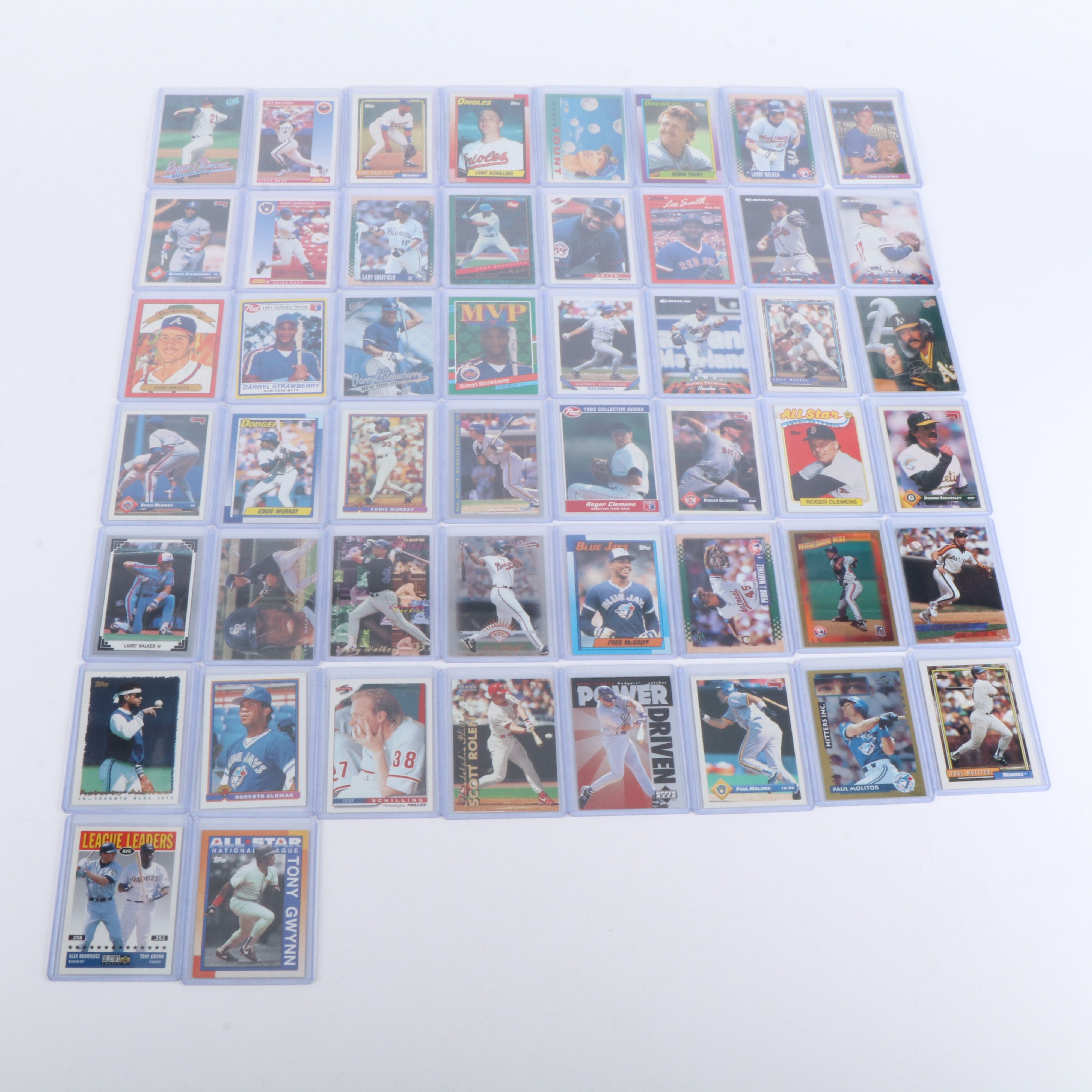Donruss with Other Baseball Cards Featuring John Smoltz, Pedro Martinez, & More