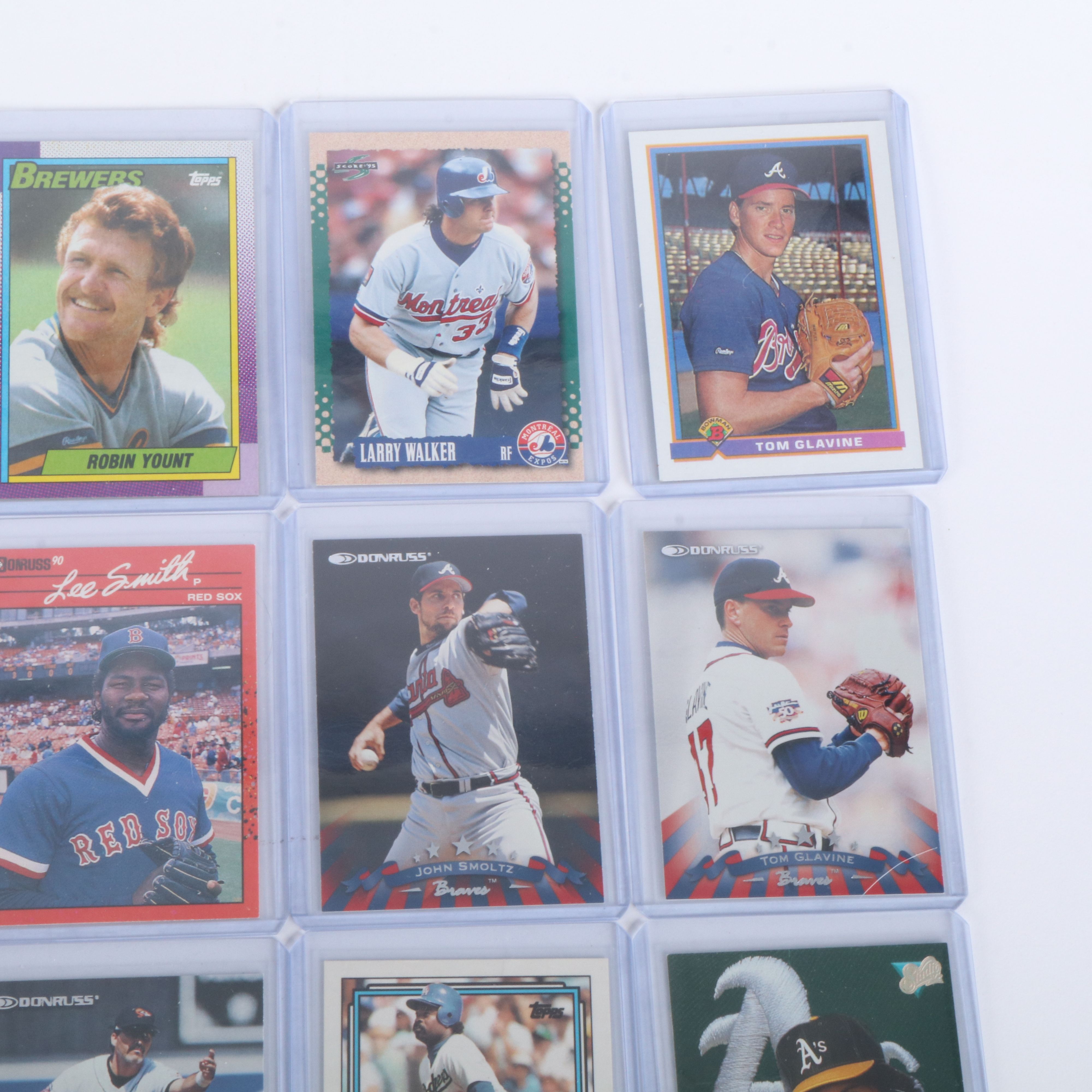 Donruss with Other Baseball Cards Featuring John Smoltz, Pedro Martinez, & More