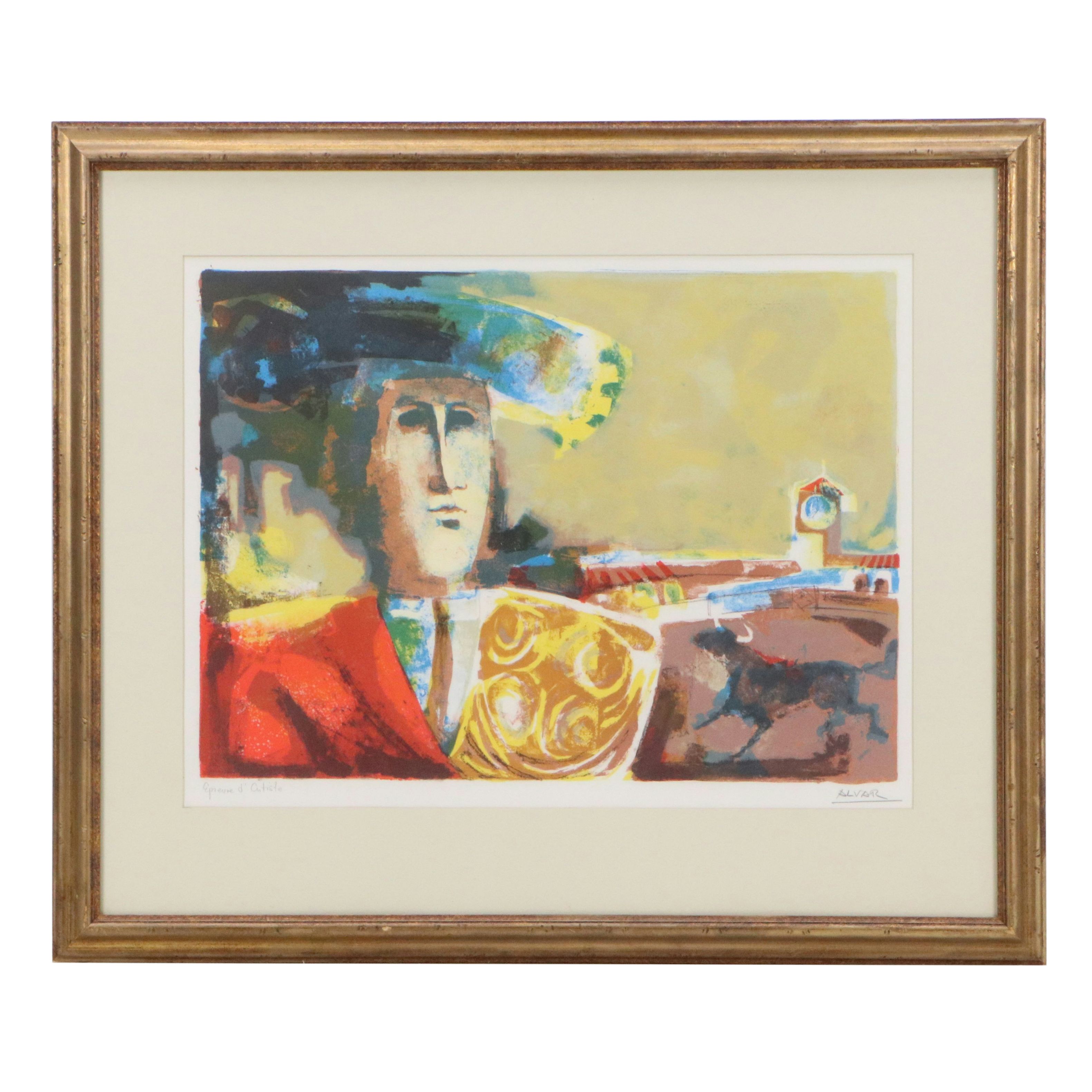 Alvar Suñol Color Lithograph "Matador," 20th Century