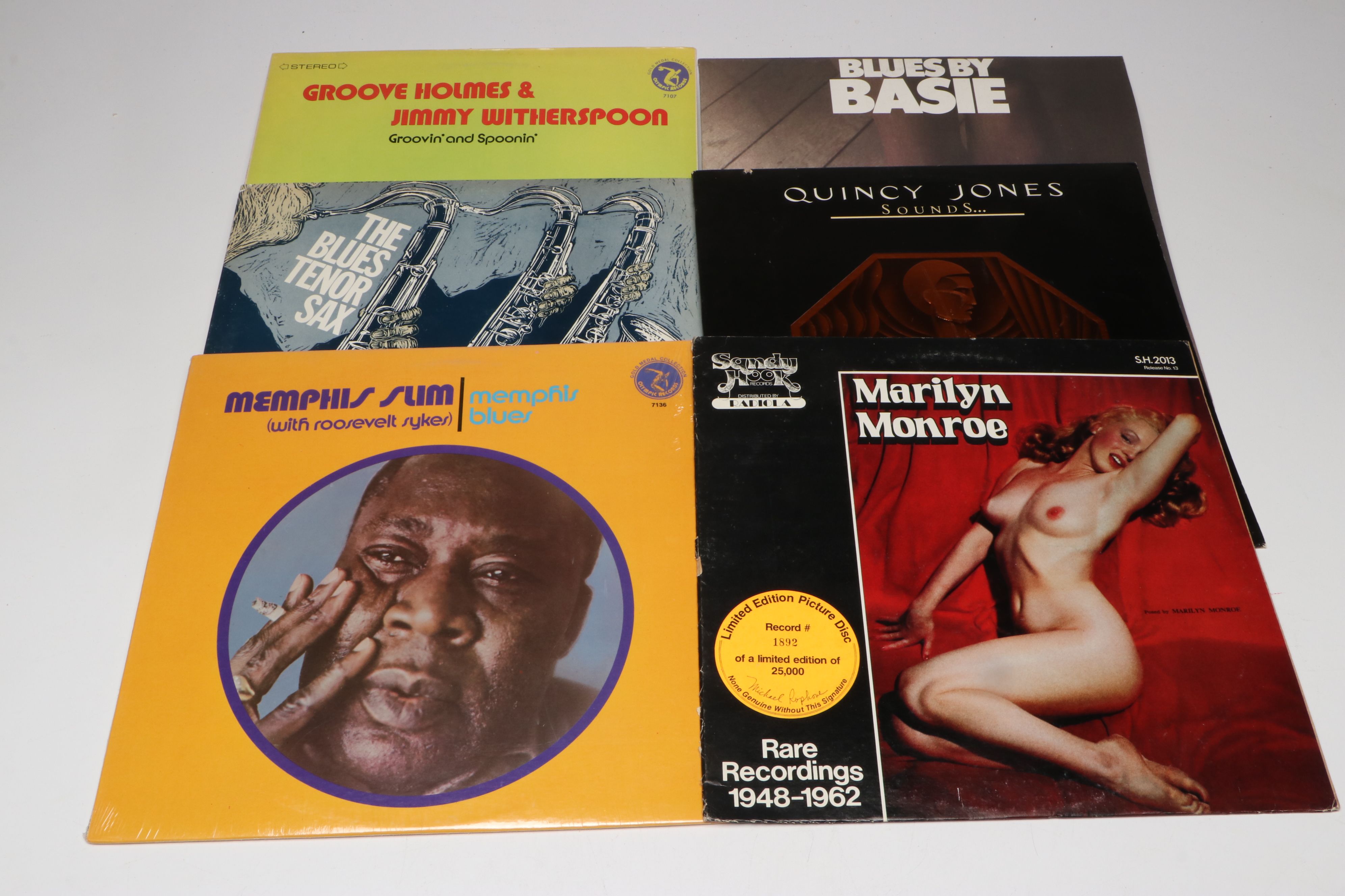 Marilyn Monroe, George Benson, Blues and More Vinyl Records, Late 20th C.