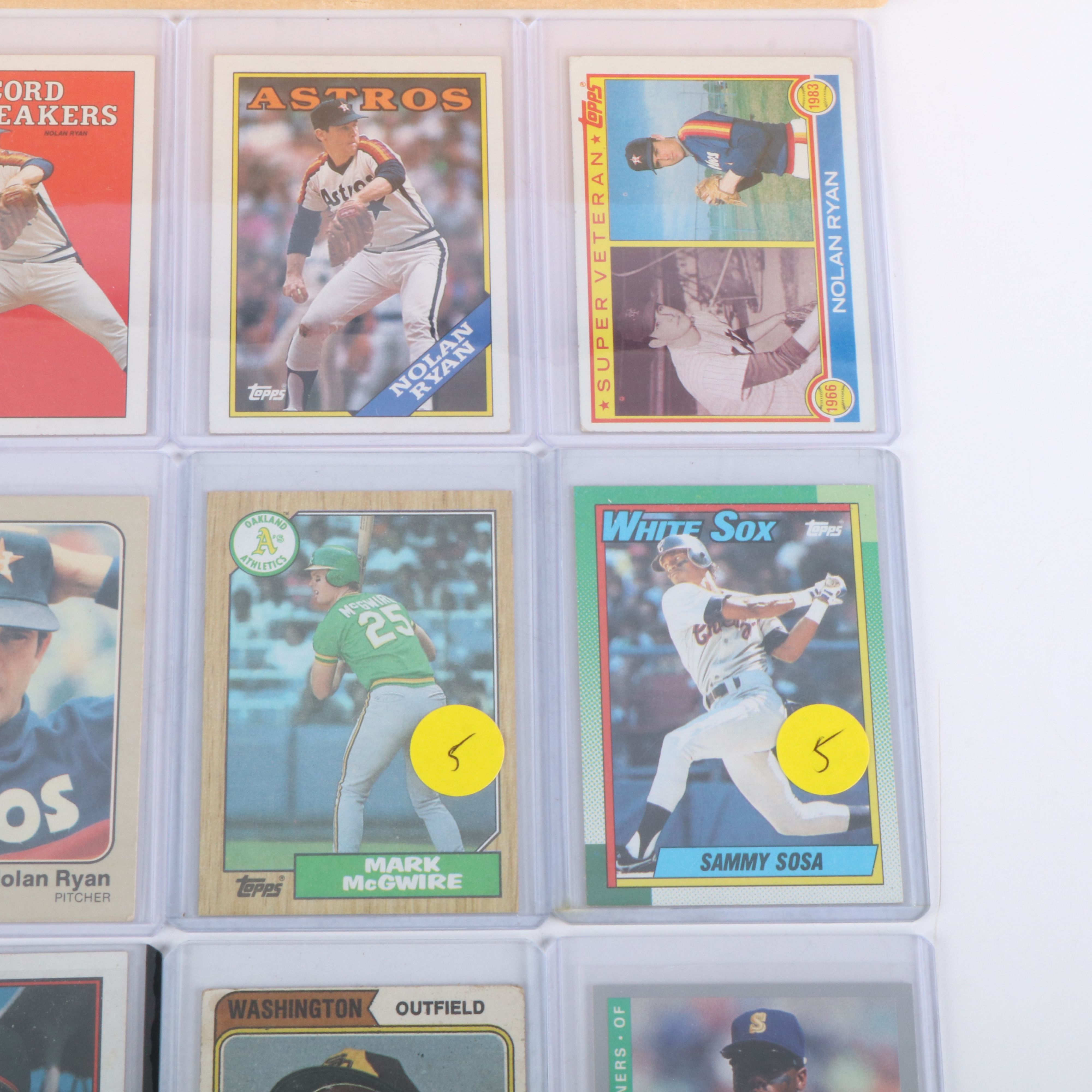 Donruss with Other Baseball Cards Featuring Nolan Ryan and Ken Griffey Jr.